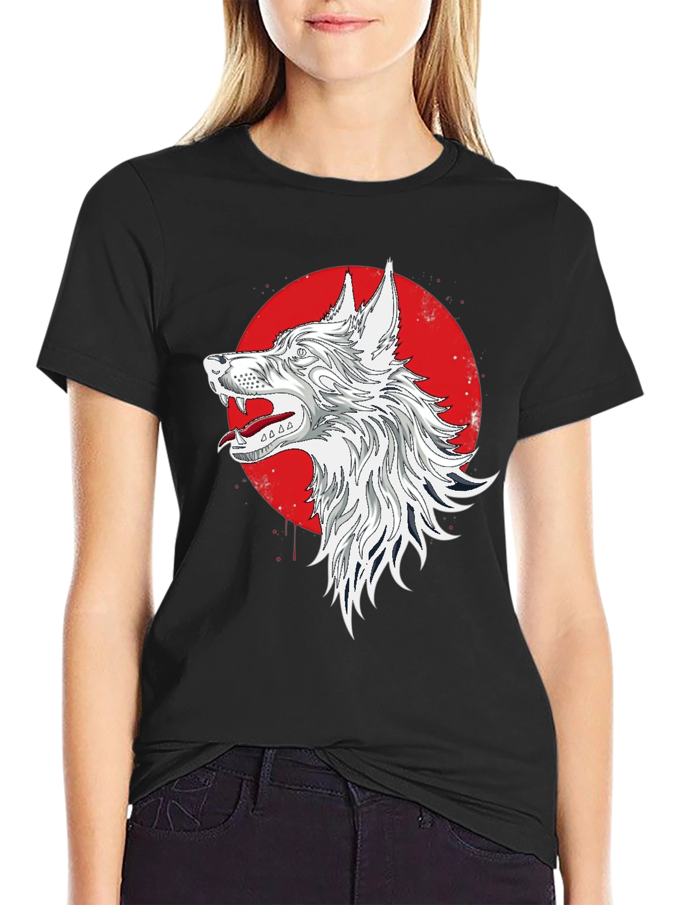 Wolf Graphic T-Shirt - Mens Black Tee