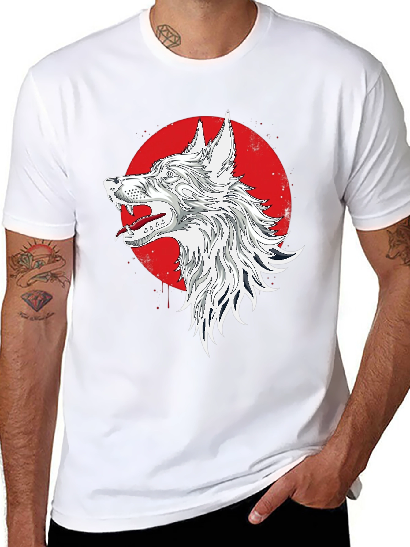 Wolf Graphic T-Shirt - Mens Black Tee