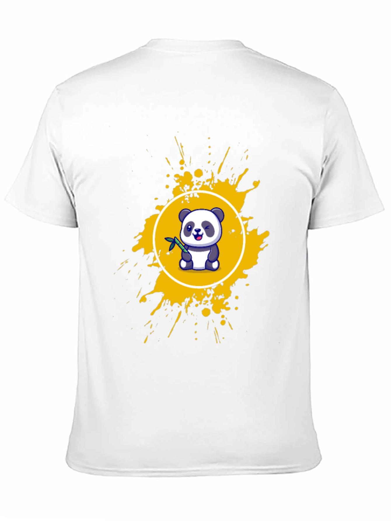 Panda Splash Graphic Tee - Black Cotton T-Shirt