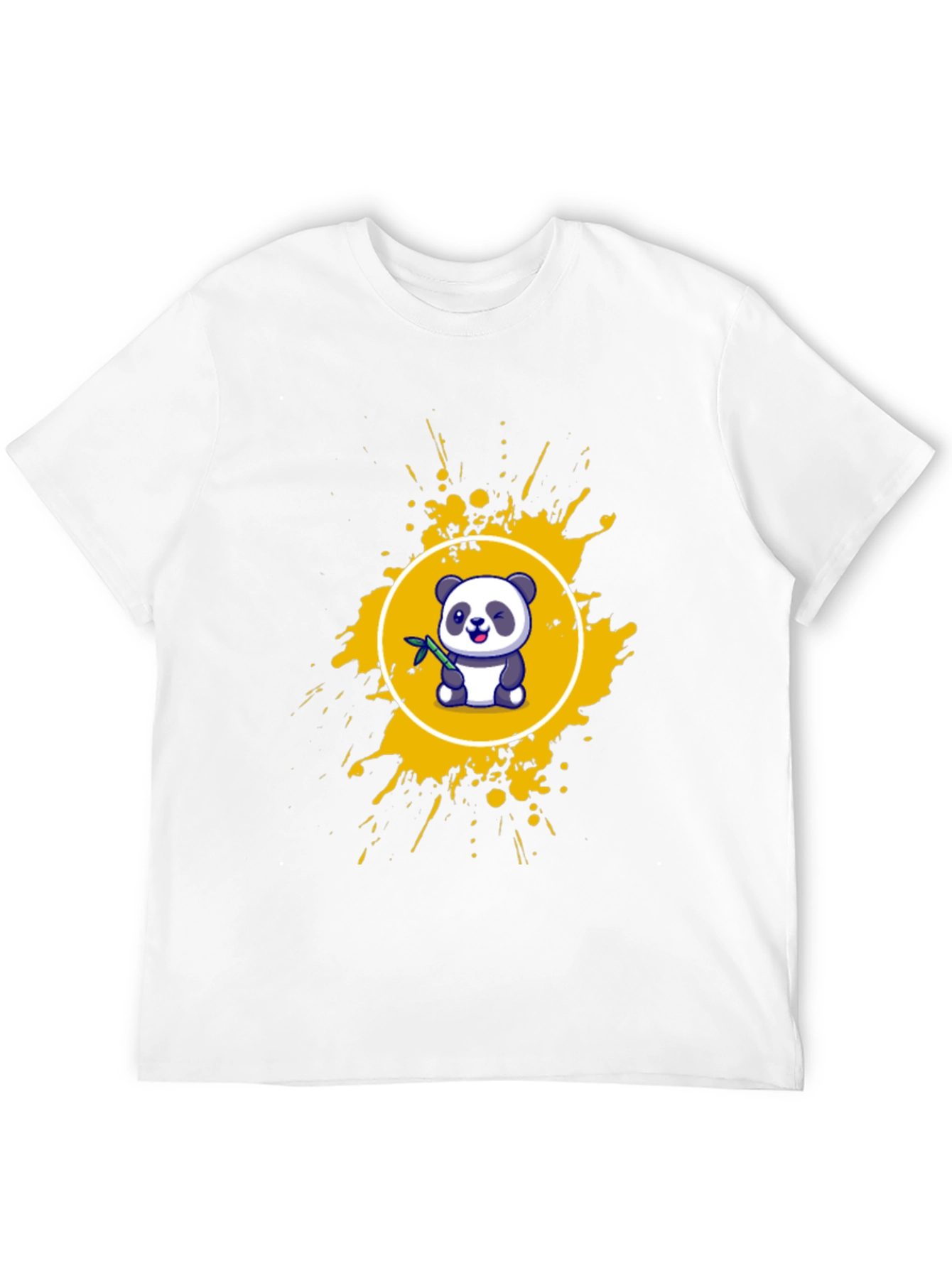 Panda Splash Graphic Tee - Black Cotton T-Shirt