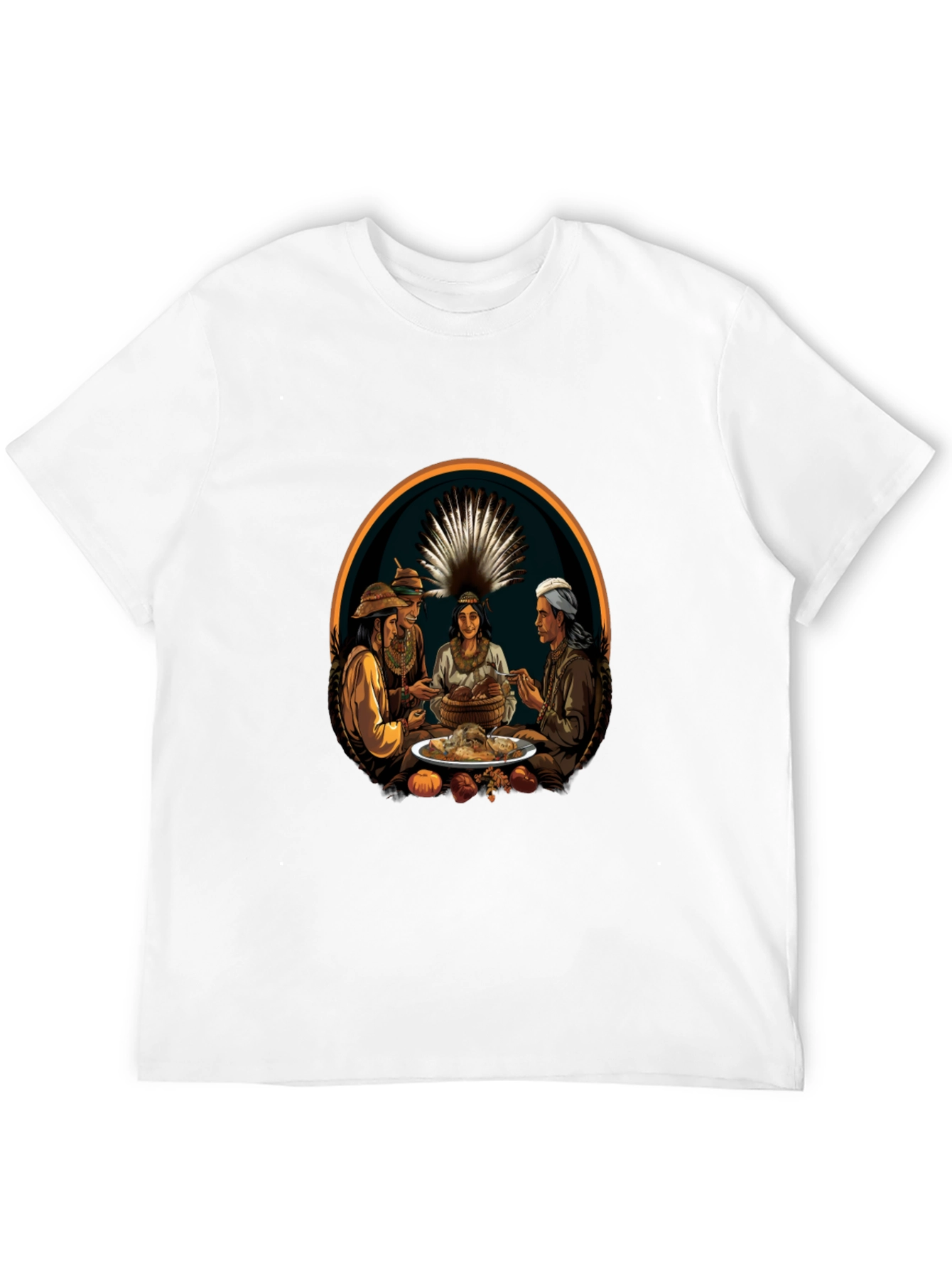 Native American Feast T-Shirt - Unique Graphic Tee