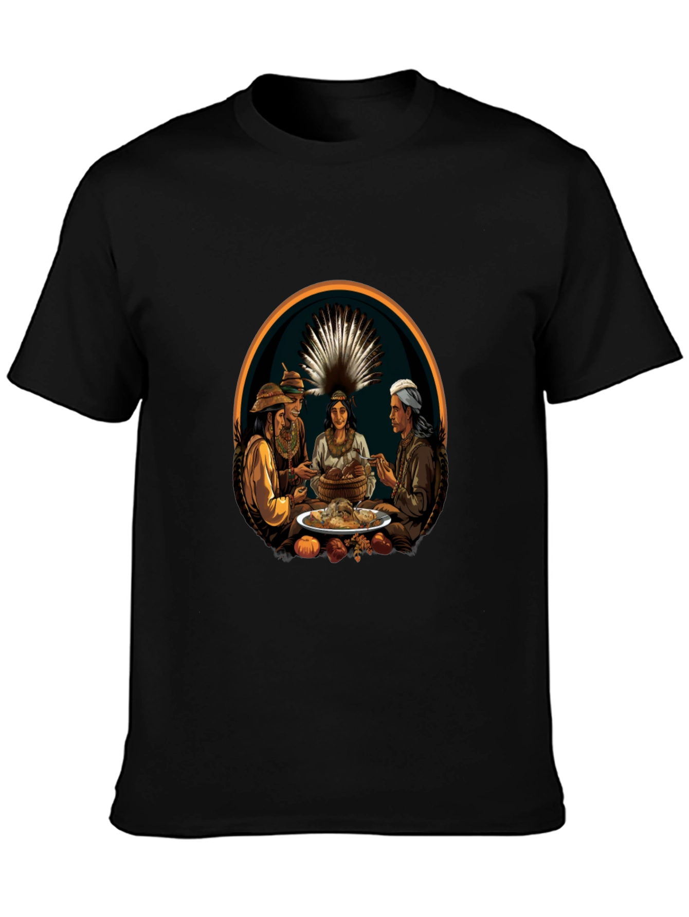Native American Feast T-Shirt - Unique Graphic Tee