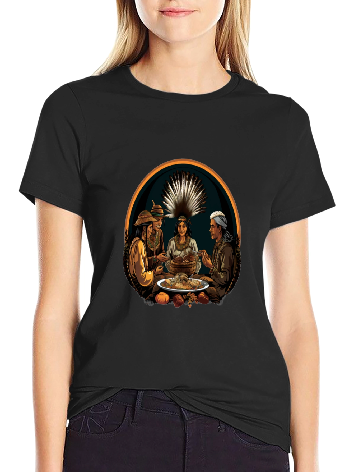 Native American Feast T-Shirt - Unique Graphic Tee