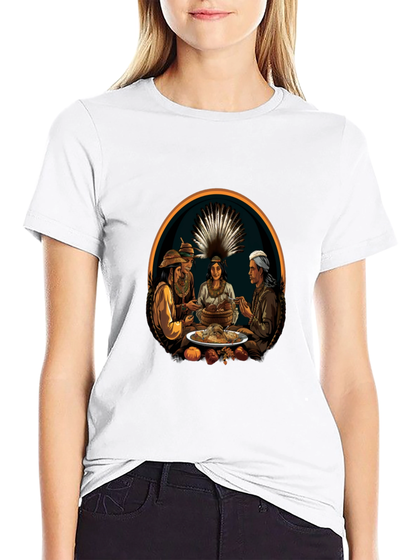 Native American Feast T-Shirt - Unique Graphic Tee