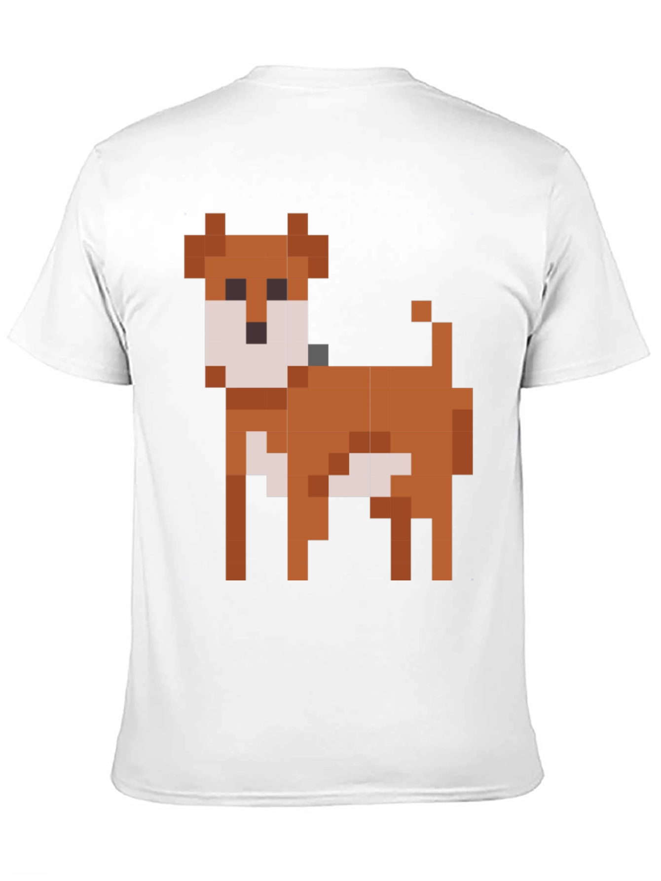 Pixel Dog Graphic T-Shirt - Black Cotton Blend