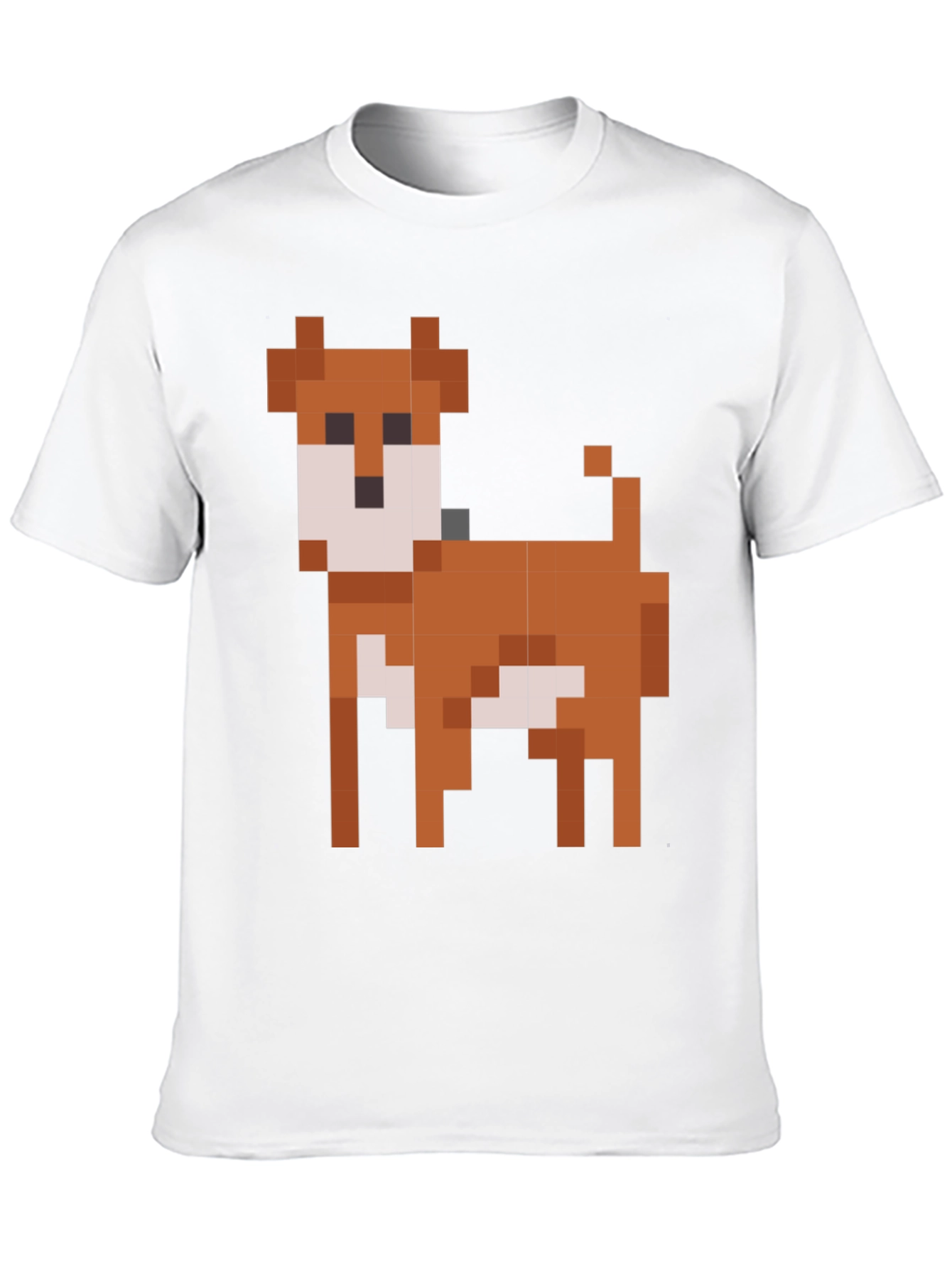 Pixel Dog Graphic T-Shirt - Black Cotton Blend