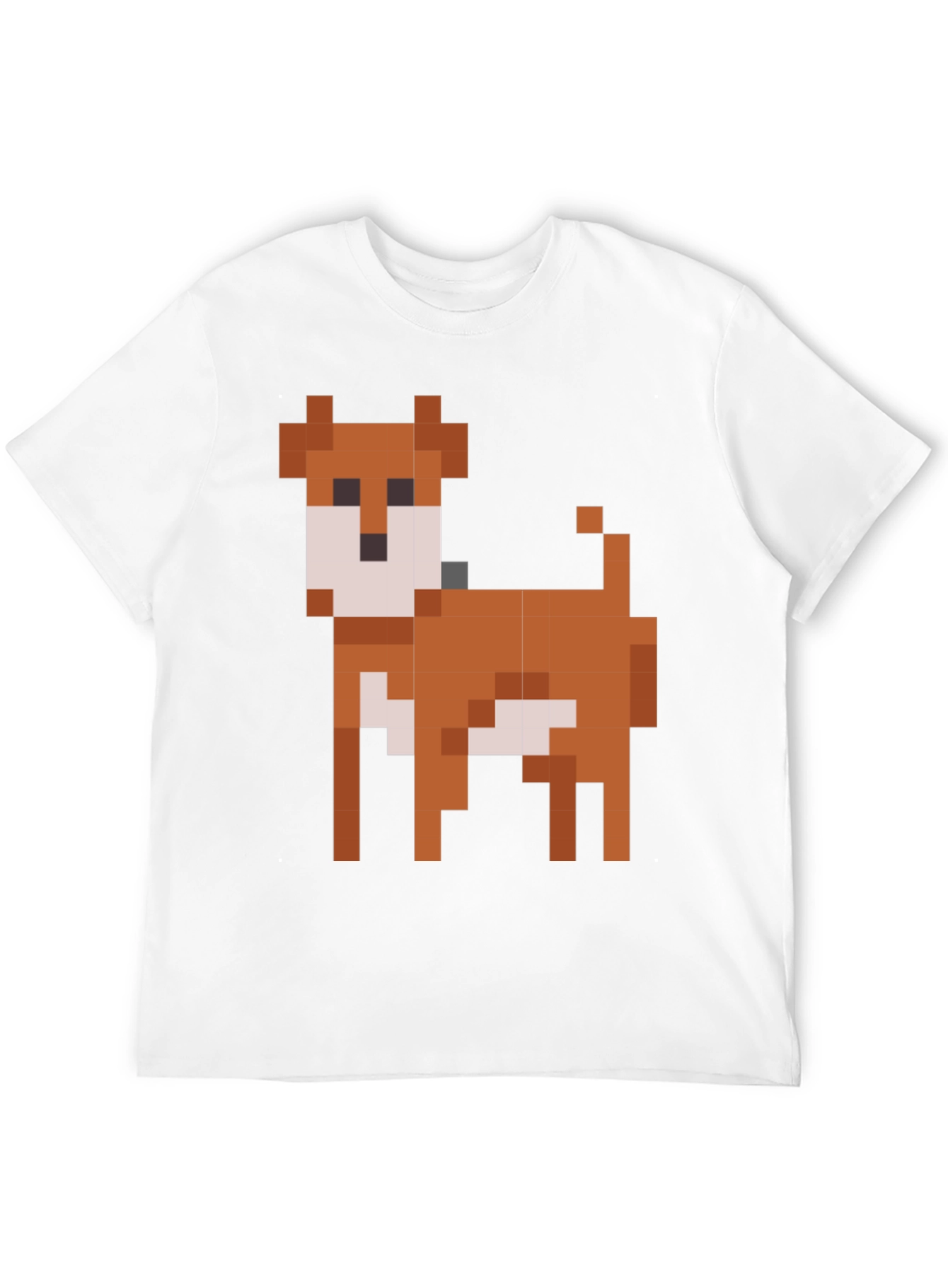 Pixel Dog Graphic T-Shirt - Black Cotton Blend