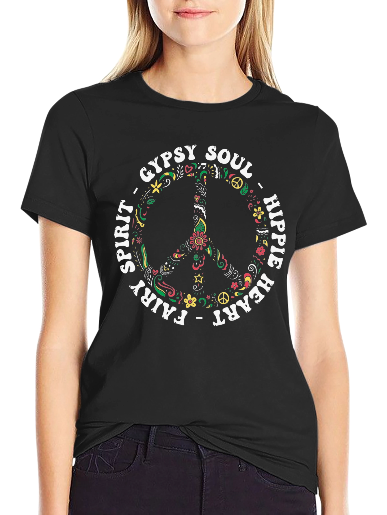 Gypsy Soul Hippie Heart Peace Sign T-Shirt