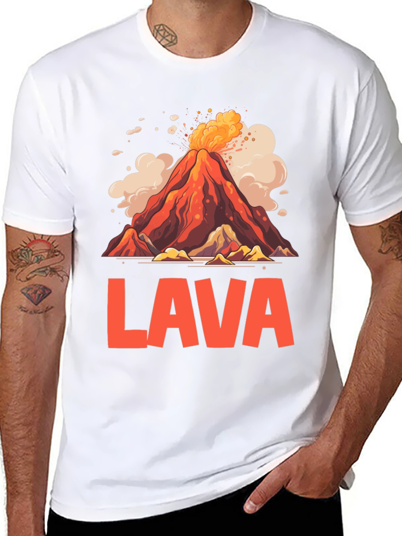 Volcano Lava Graphic T-Shirt - Unique Design