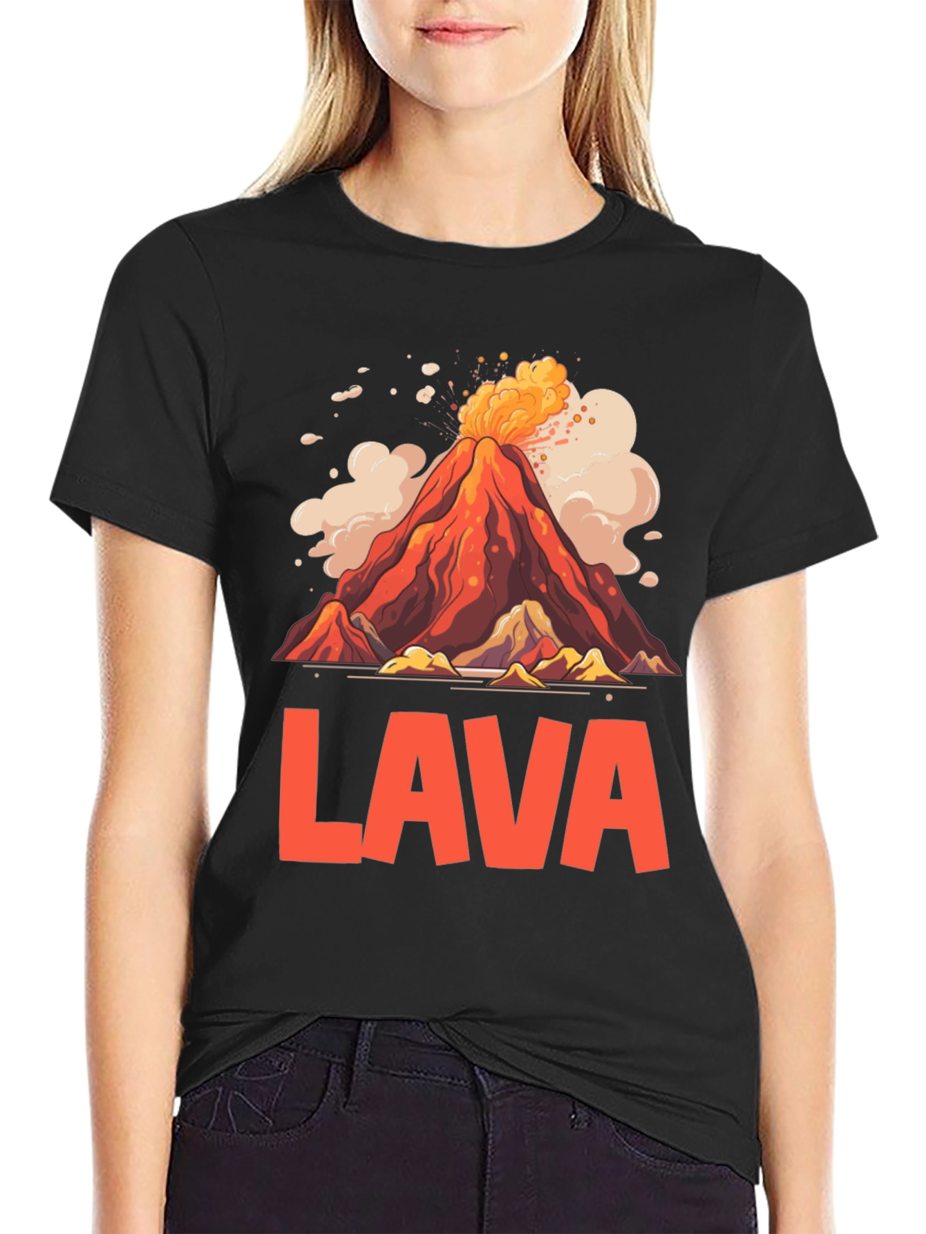 Volcano Lava Graphic T-Shirt - Unique Design