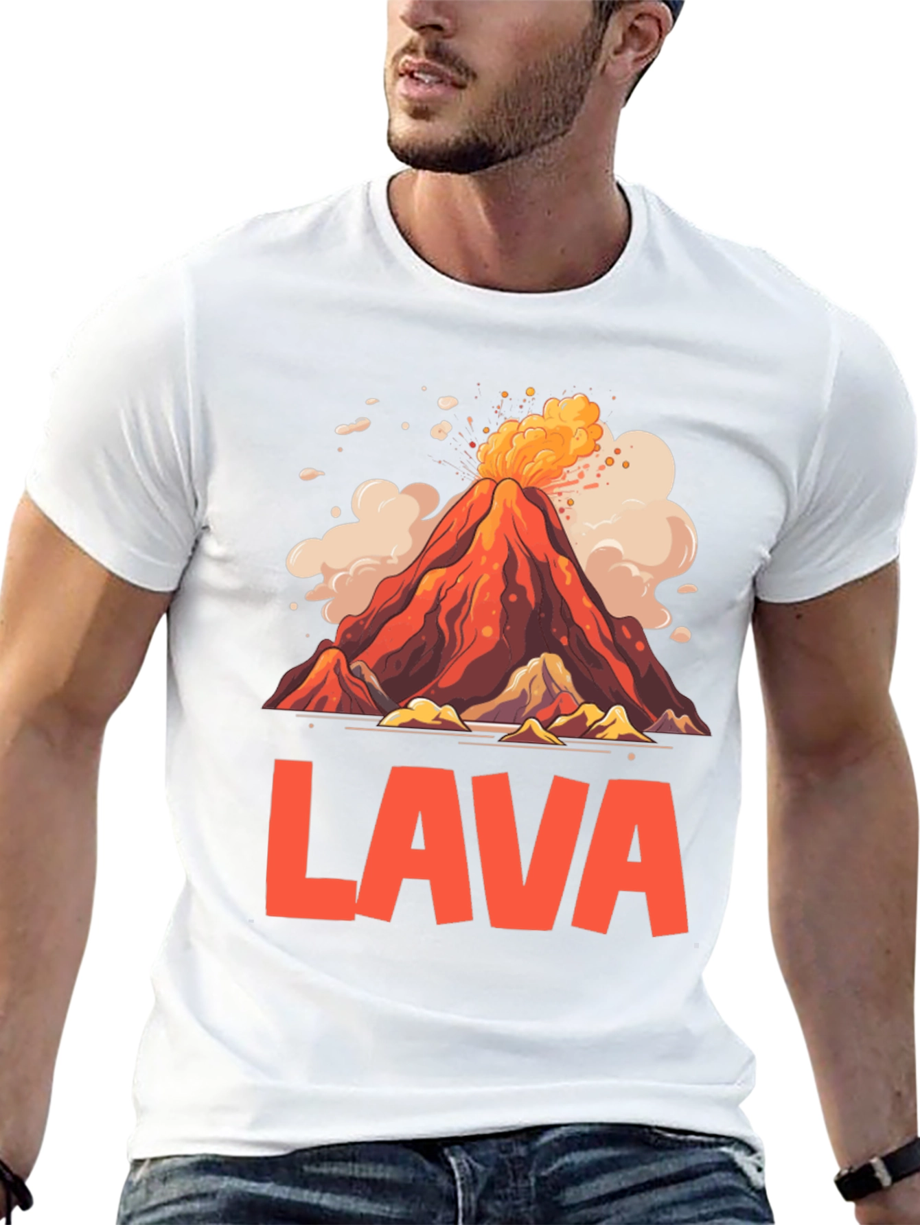 Volcano Lava Graphic T-Shirt - Unique Design