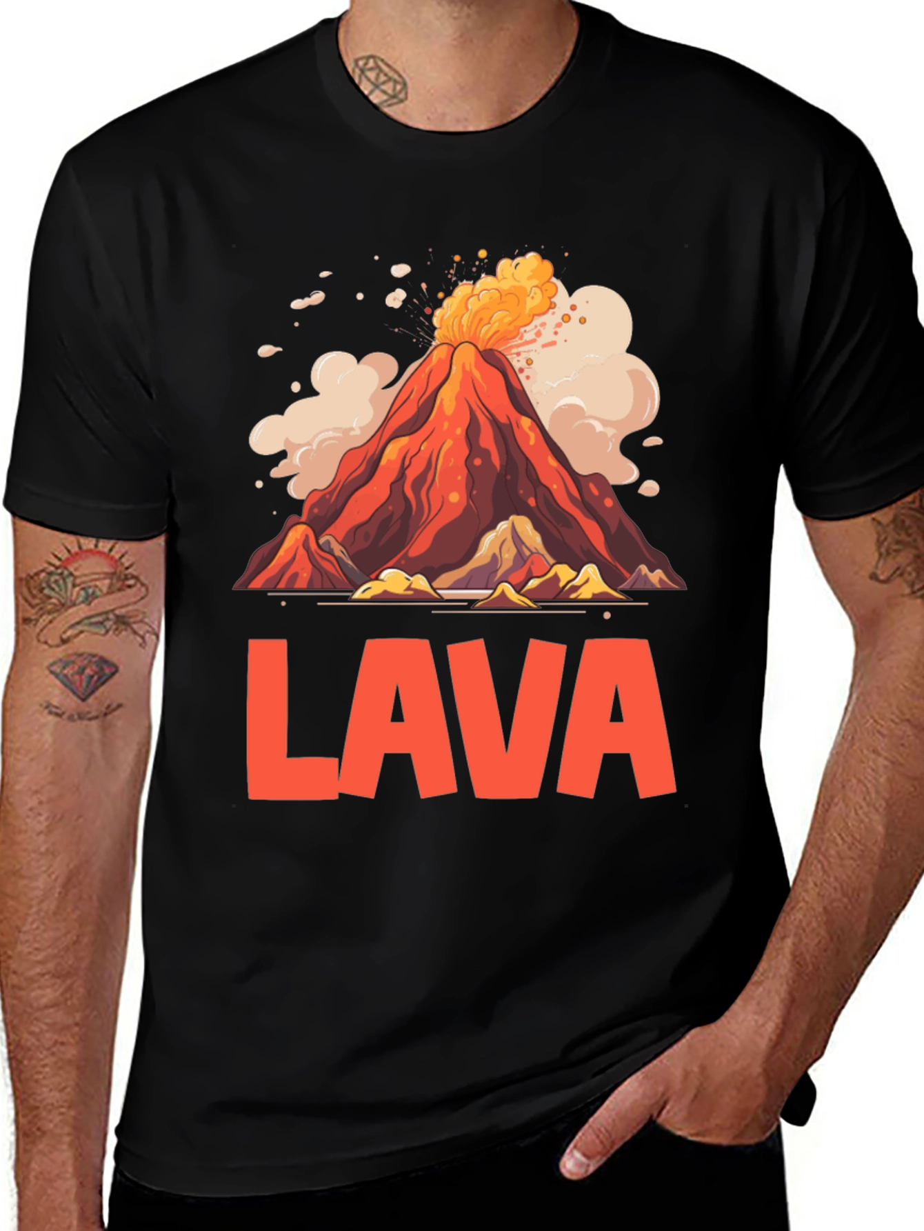 Volcano Lava Graphic T-Shirt - Unique Design