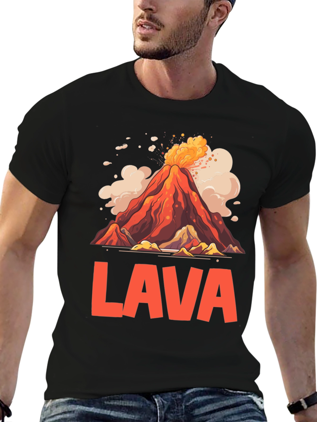Volcano Lava Graphic T-Shirt - Unique Design