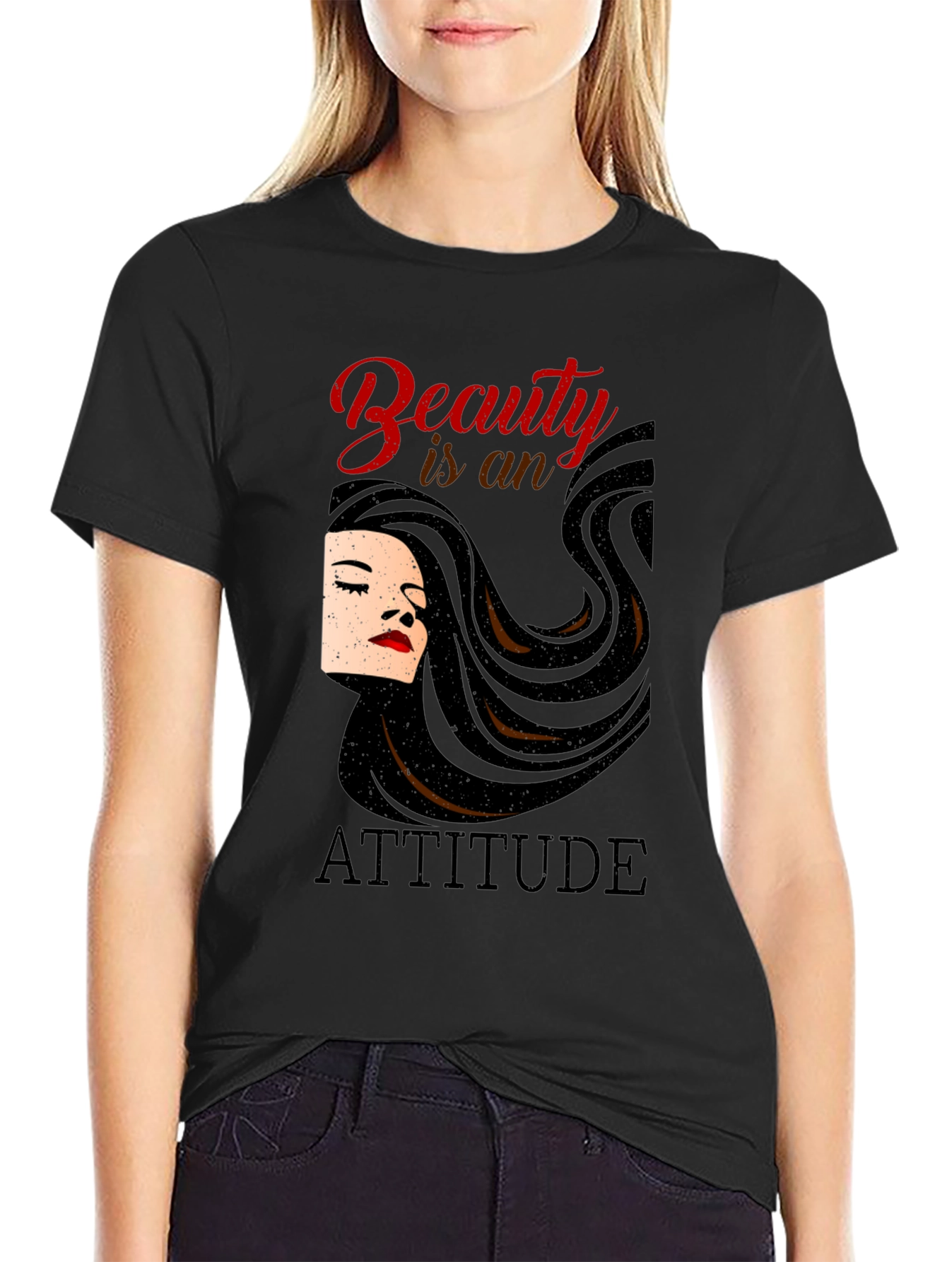 Beauty is an Attitude Black T-Shirt
