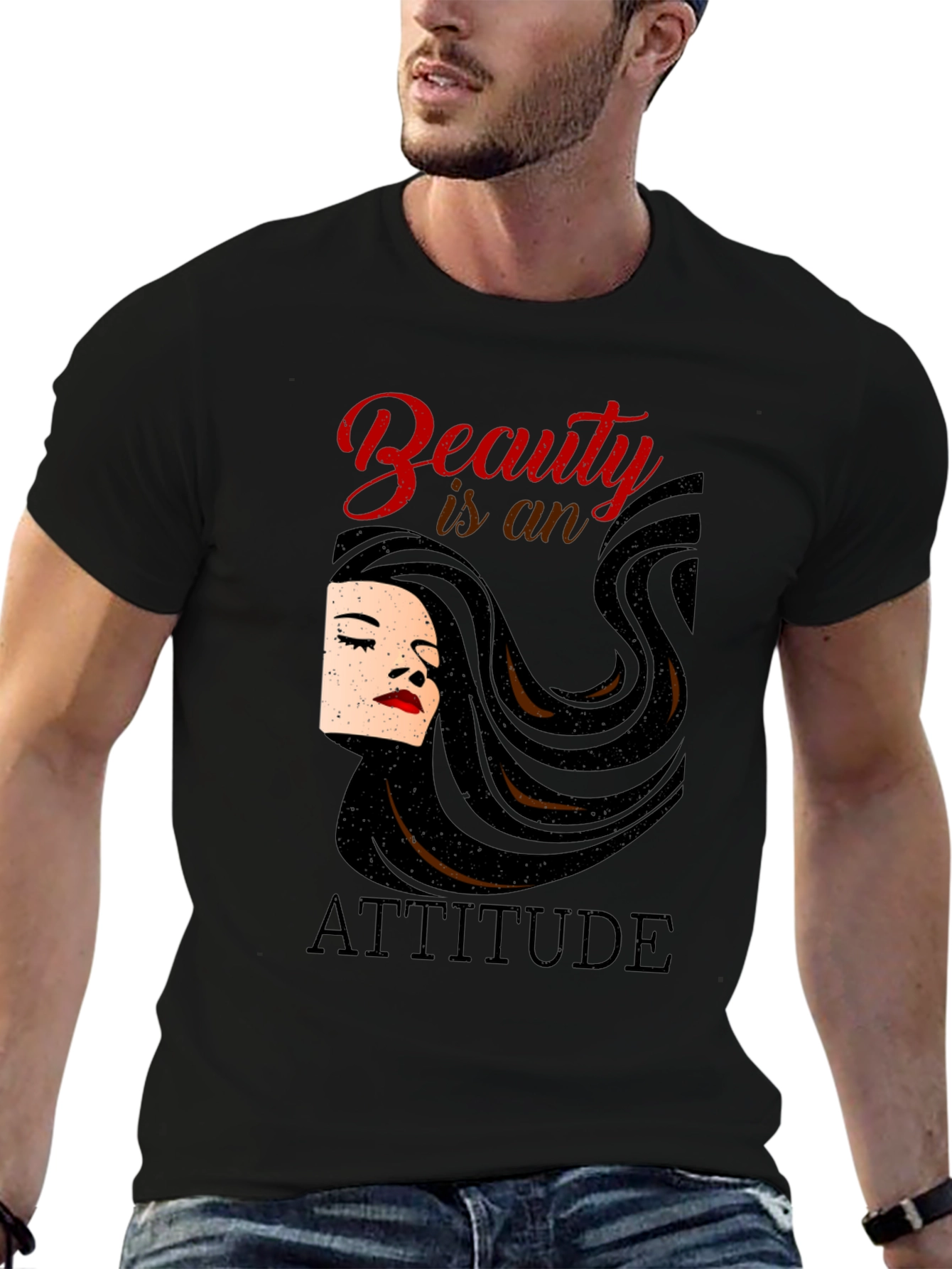 Beauty is an Attitude Black T-Shirt