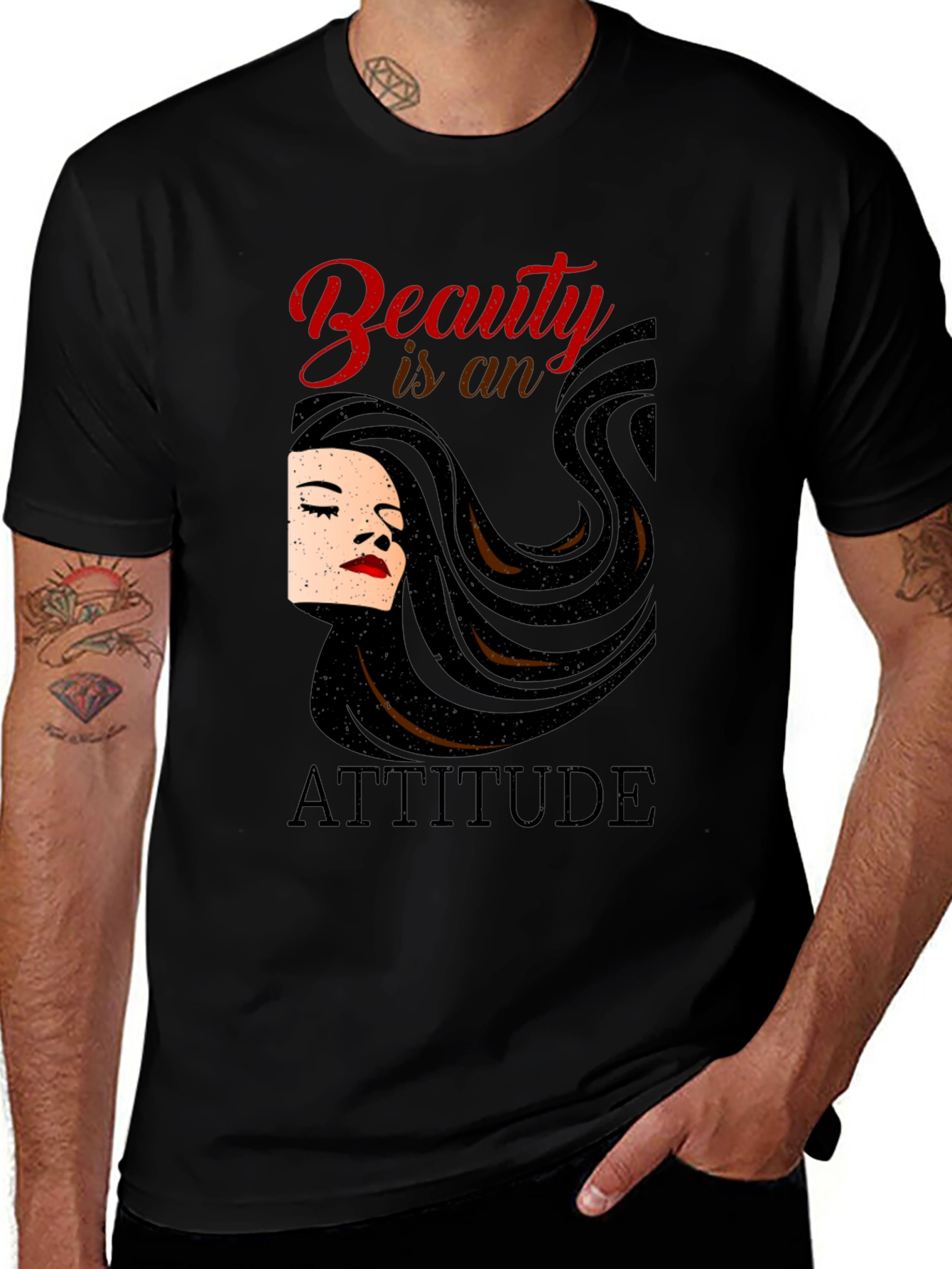 Beauty is an Attitude Black T-Shirt