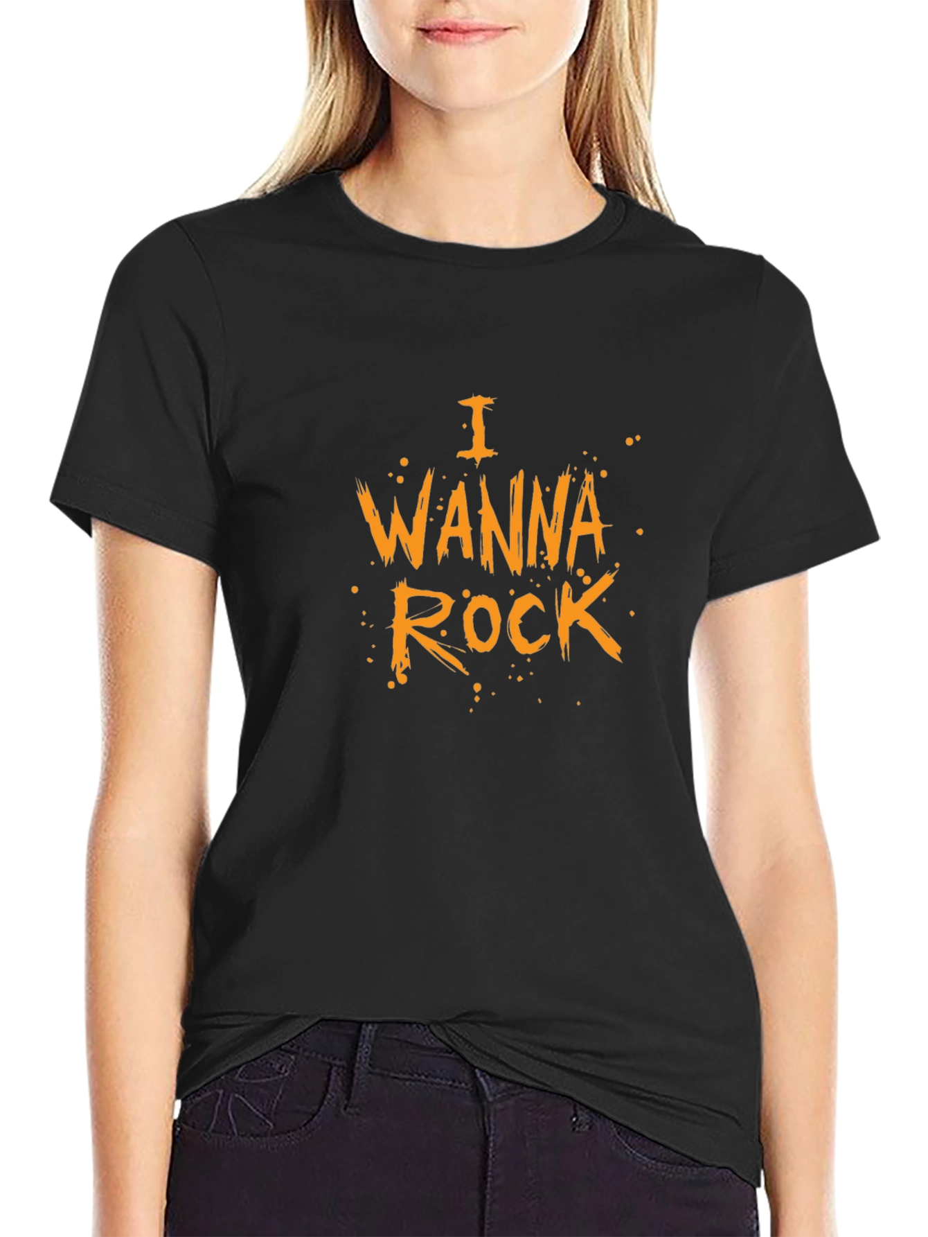 I Wanna Rock Black T-Shirt - Graphic Tee