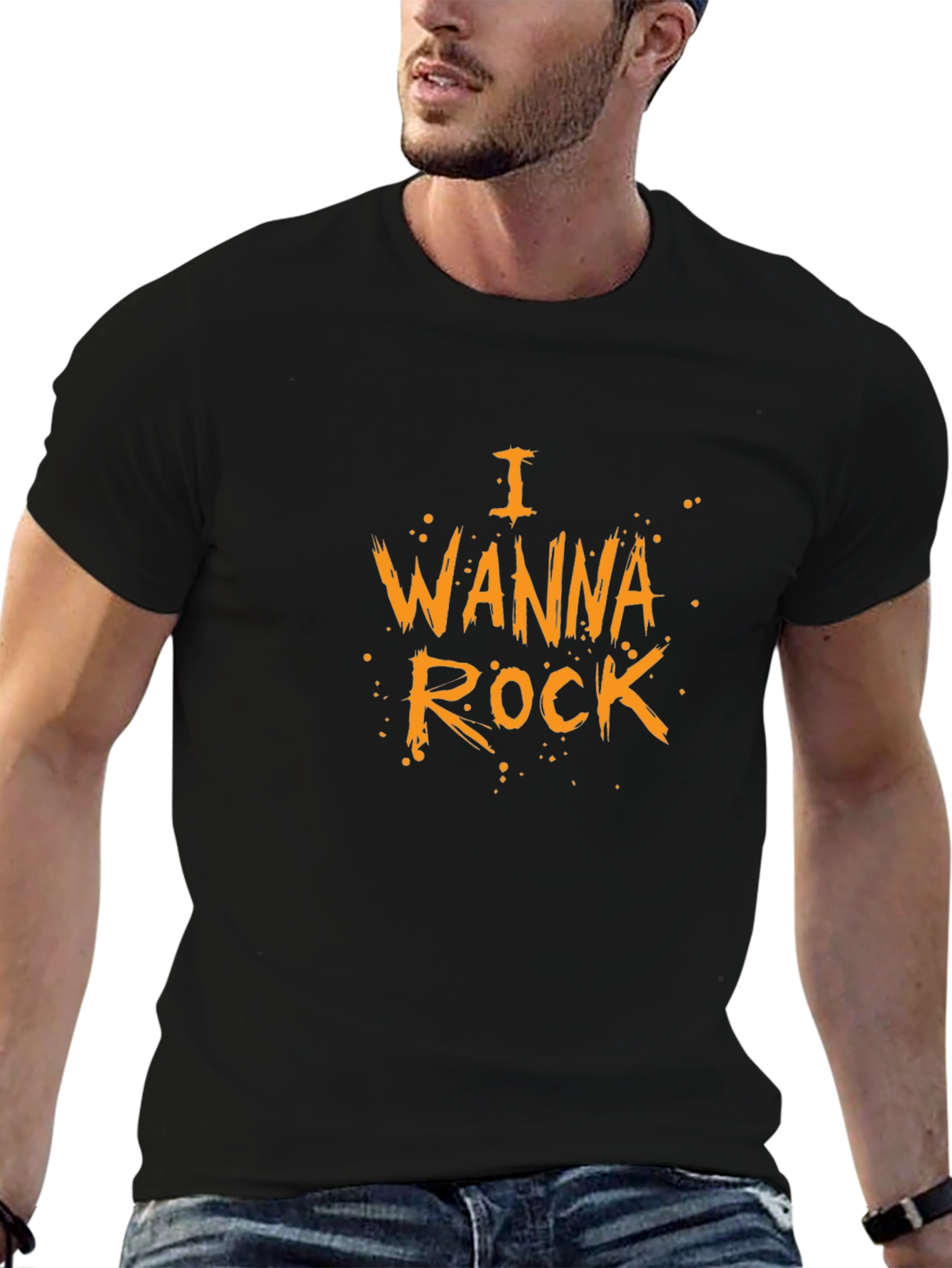 I Wanna Rock Black T-Shirt - Graphic Tee