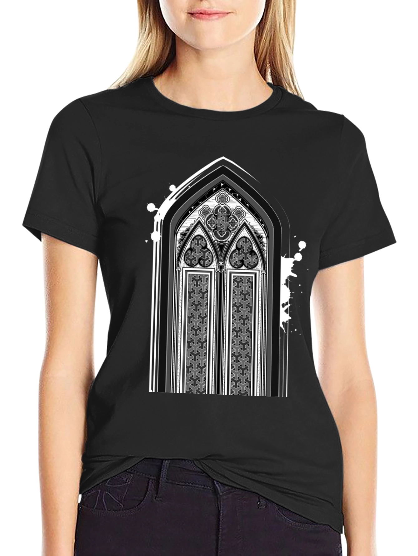 Gothic Arch Graphic Tee - Dark Style Shirt