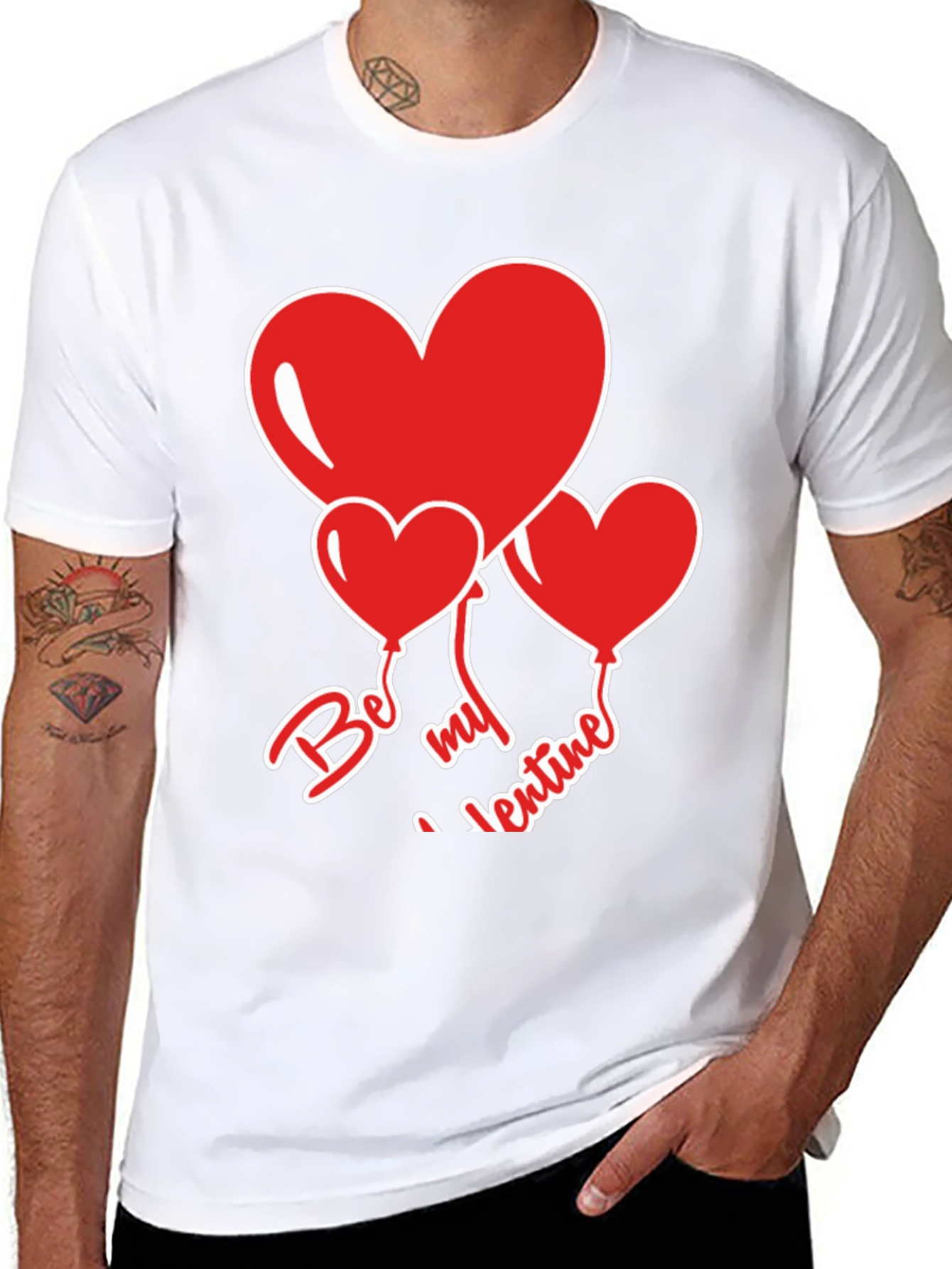 Be My Valentine Heart Balloons Black T-Shirt
