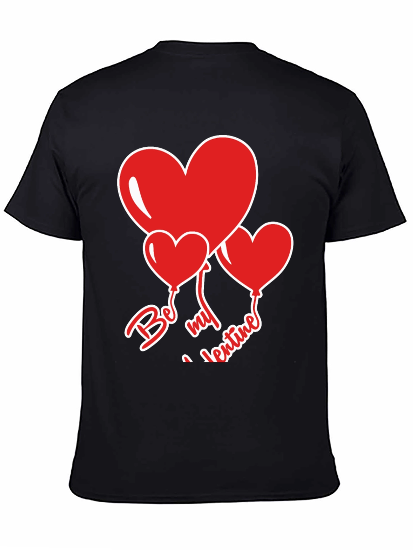 Be My Valentine Heart Balloons Black T-Shirt