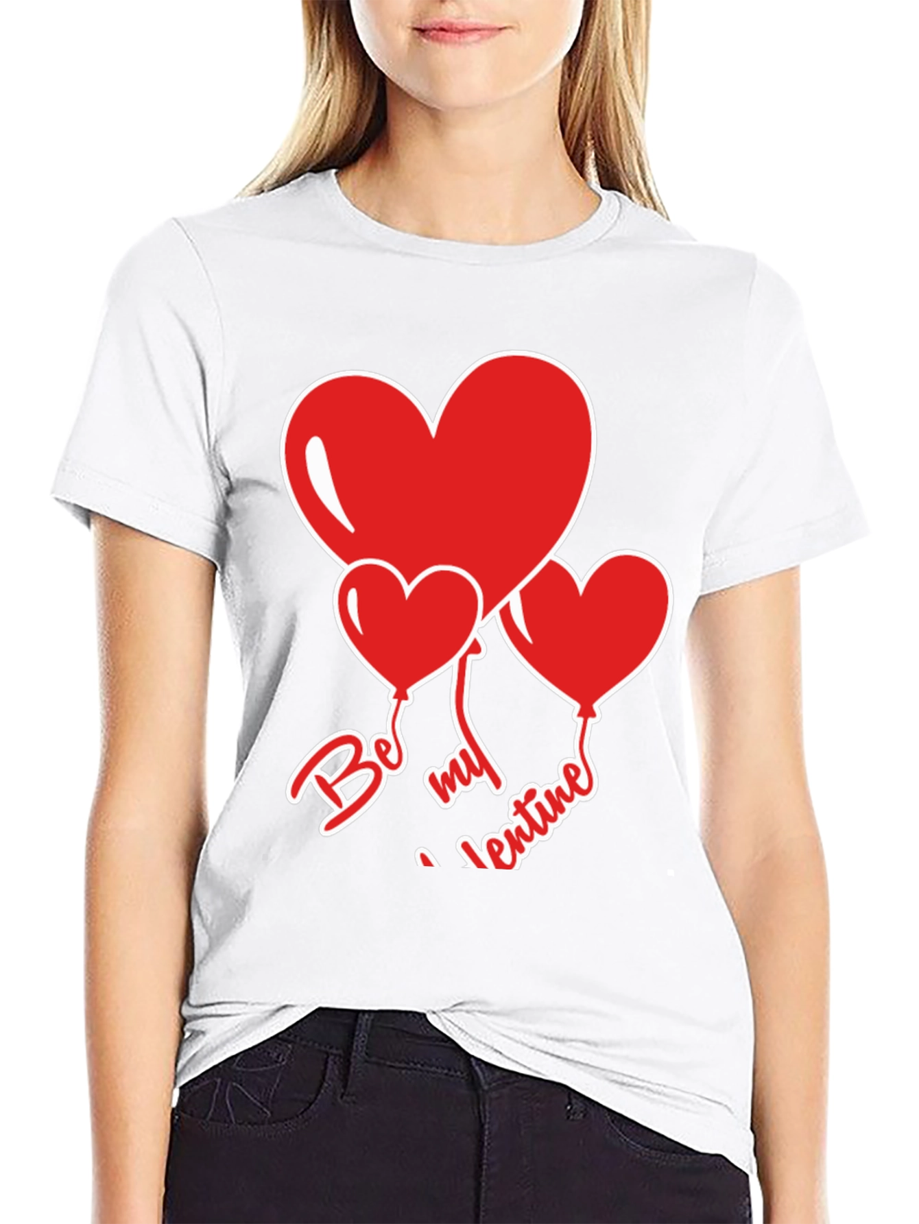 Be My Valentine Heart Balloons Black T-Shirt
