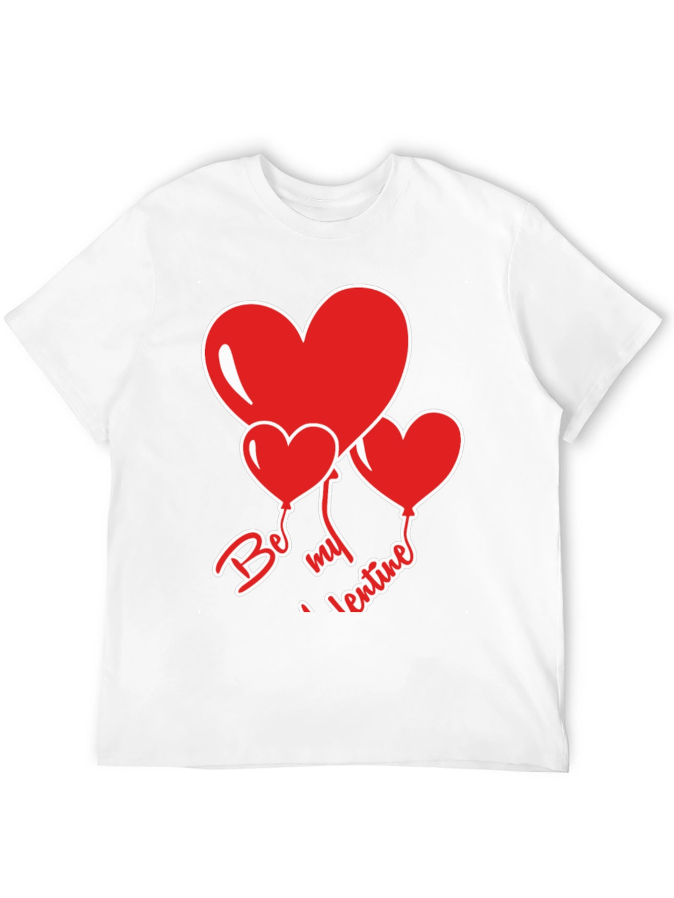 Be My Valentine Heart Balloons Black T-Shirt