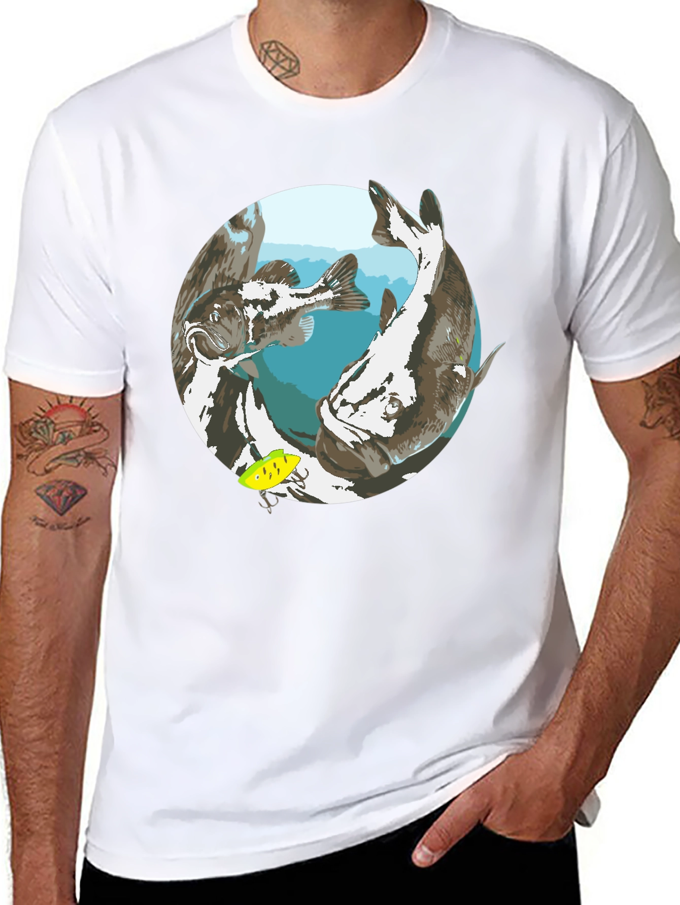 Fishing Graphic Black T-Shirt