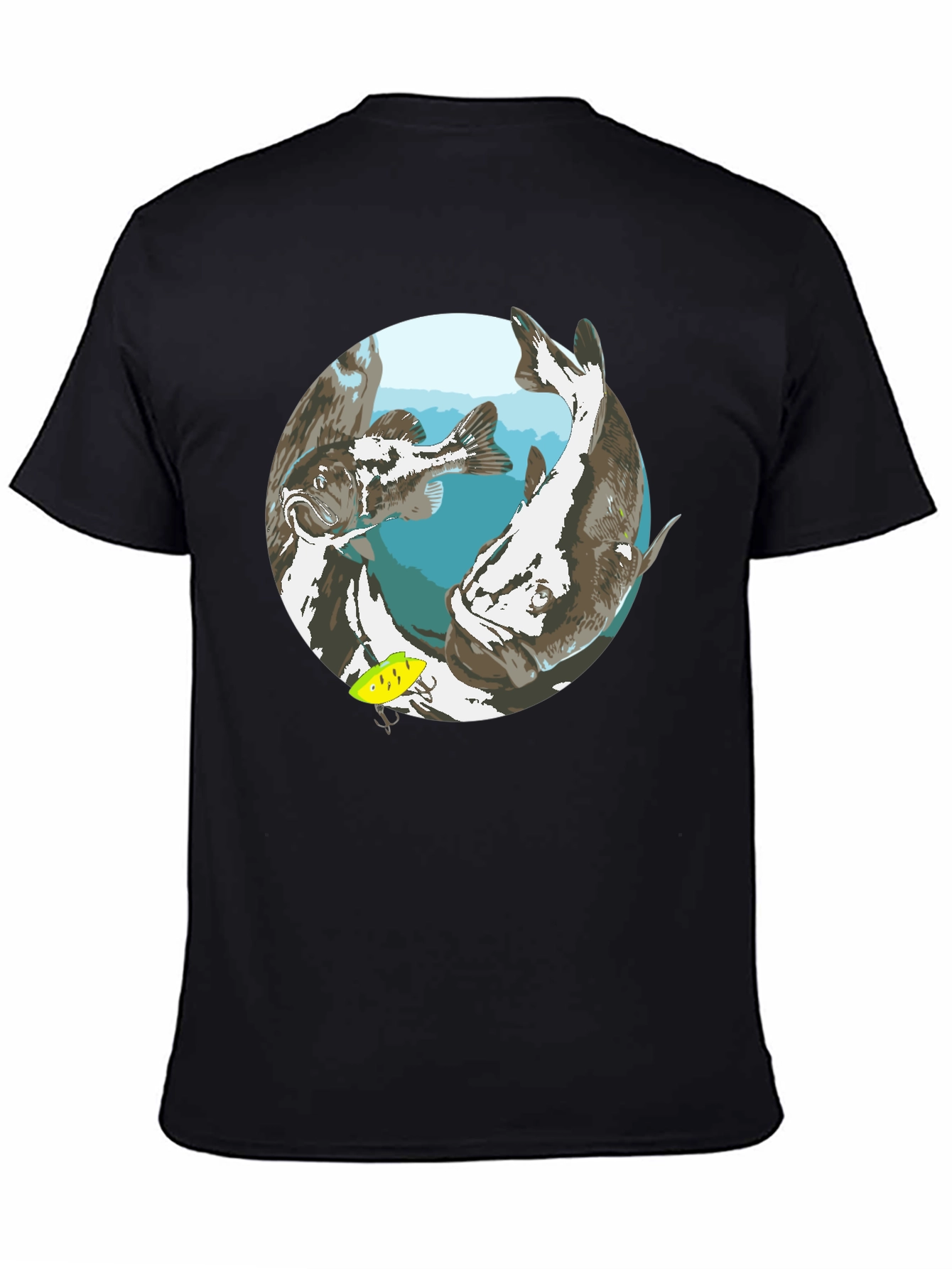 Fishing Graphic Black T-Shirt