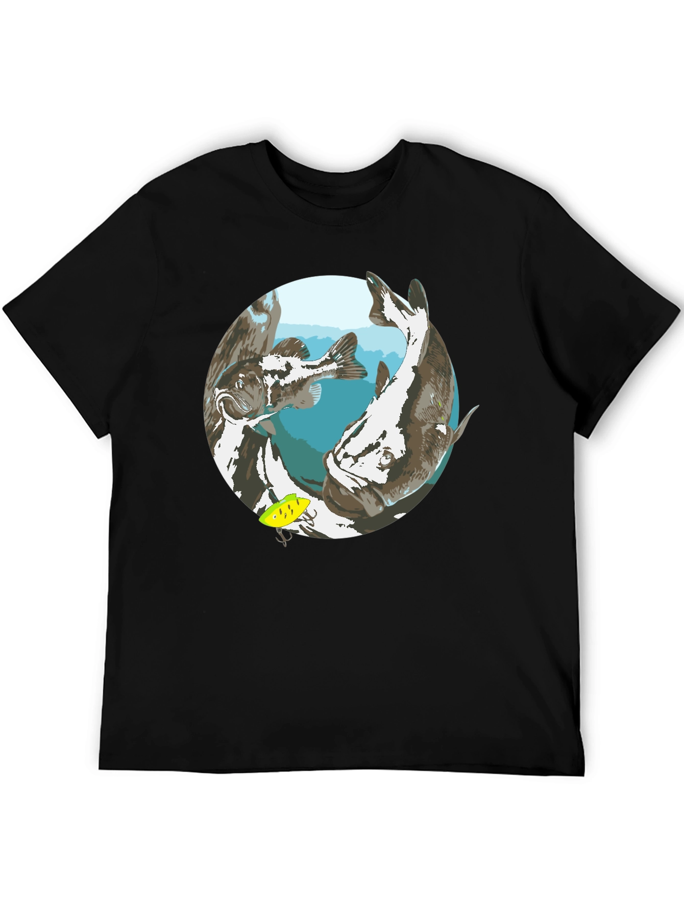 Fishing Graphic Black T-Shirt