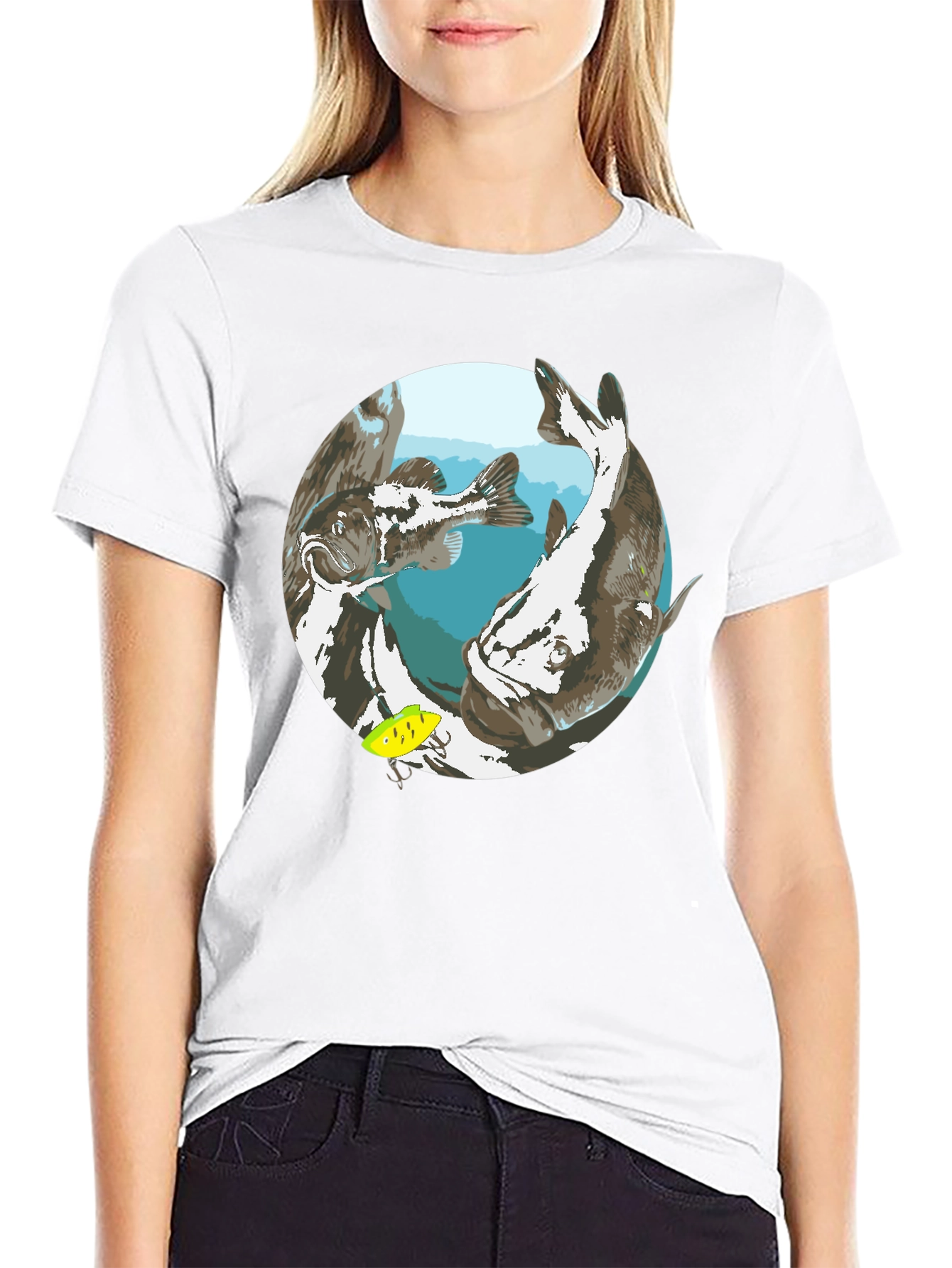 Fishing Graphic Black T-Shirt