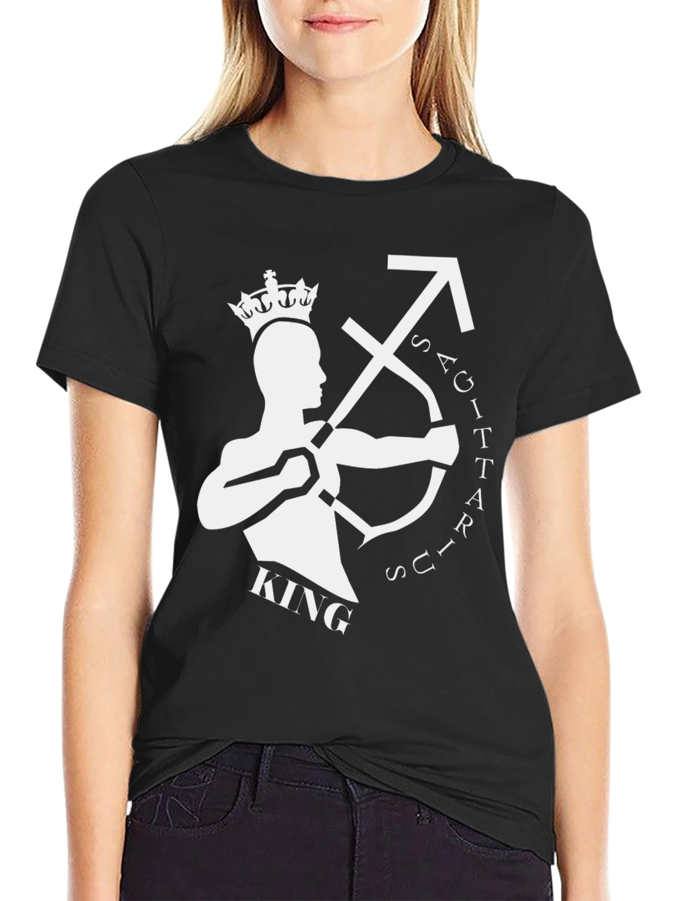 Sagittarius King Graphic Tee - Zodiac Birthday Shirt