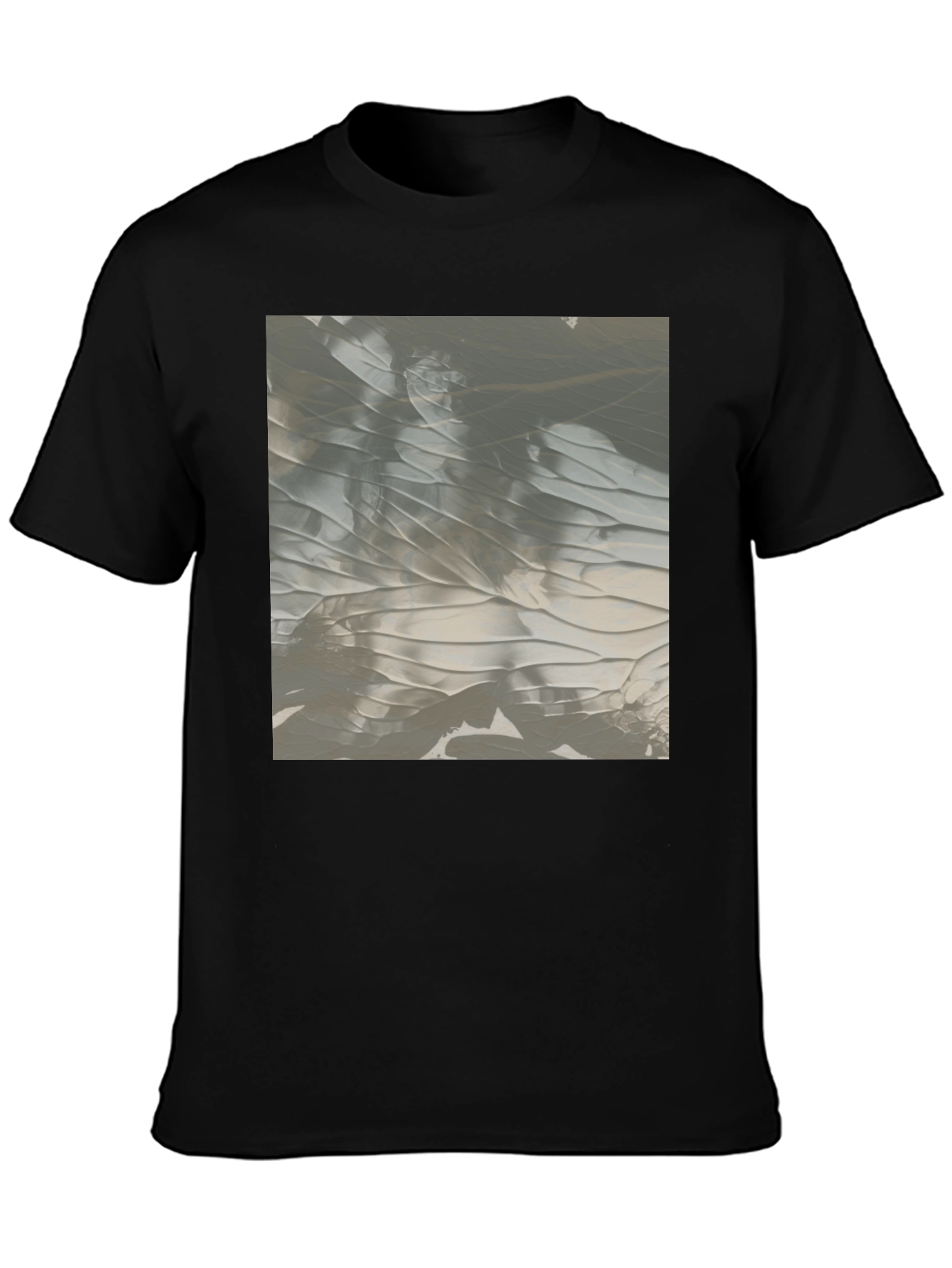 Abstract Gray Art Print Black T-Shirt
