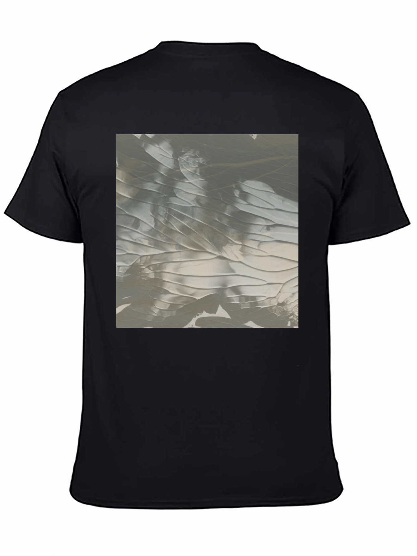 Abstract Gray Art Print Black T-Shirt