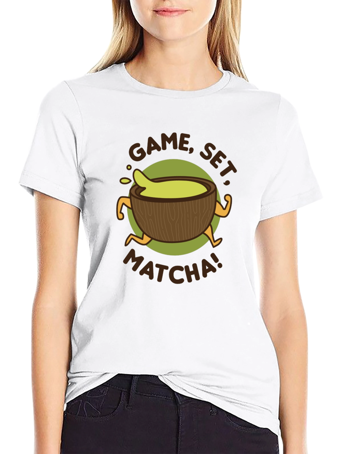 Game Set Matcha! Black Graphic Tee