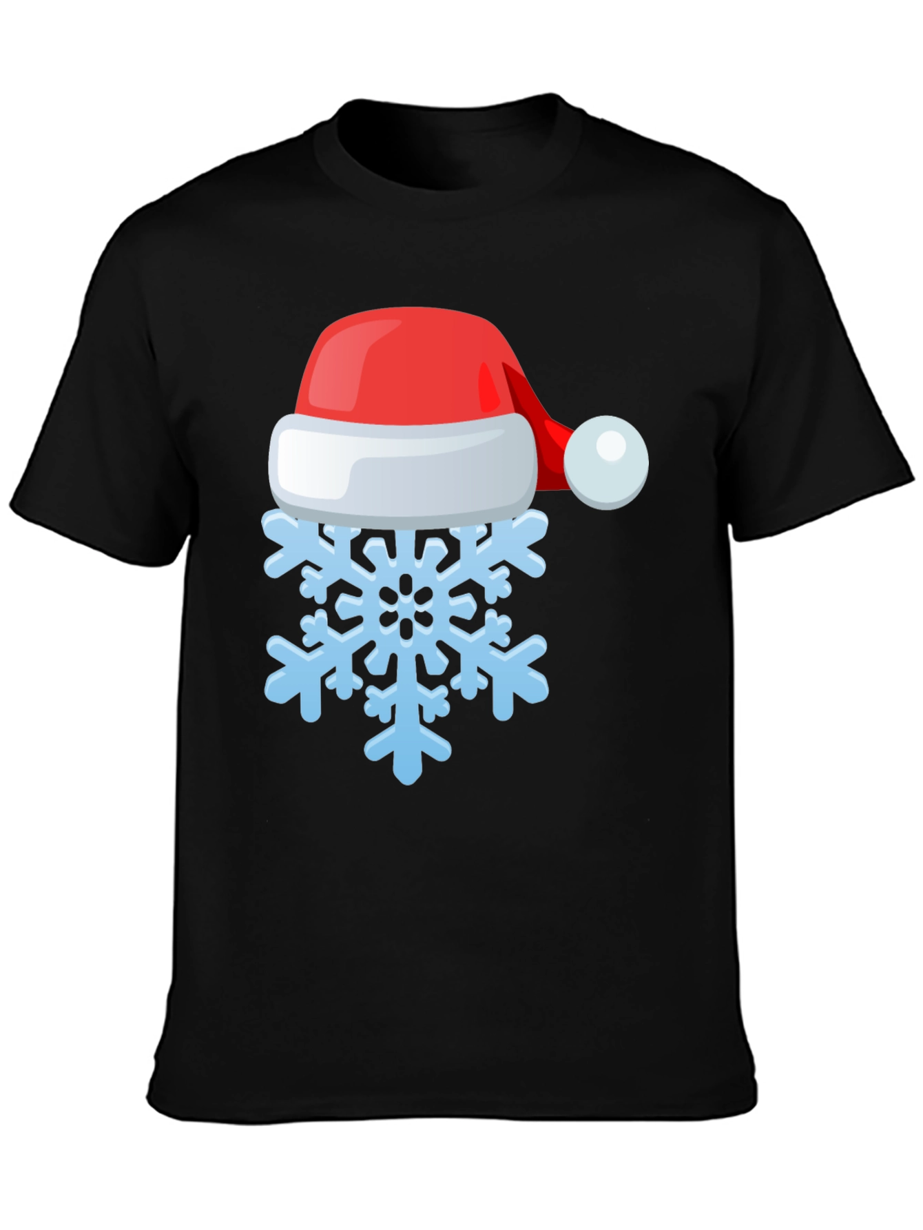 Festive Snowflake Santa Hat Graphic Tee