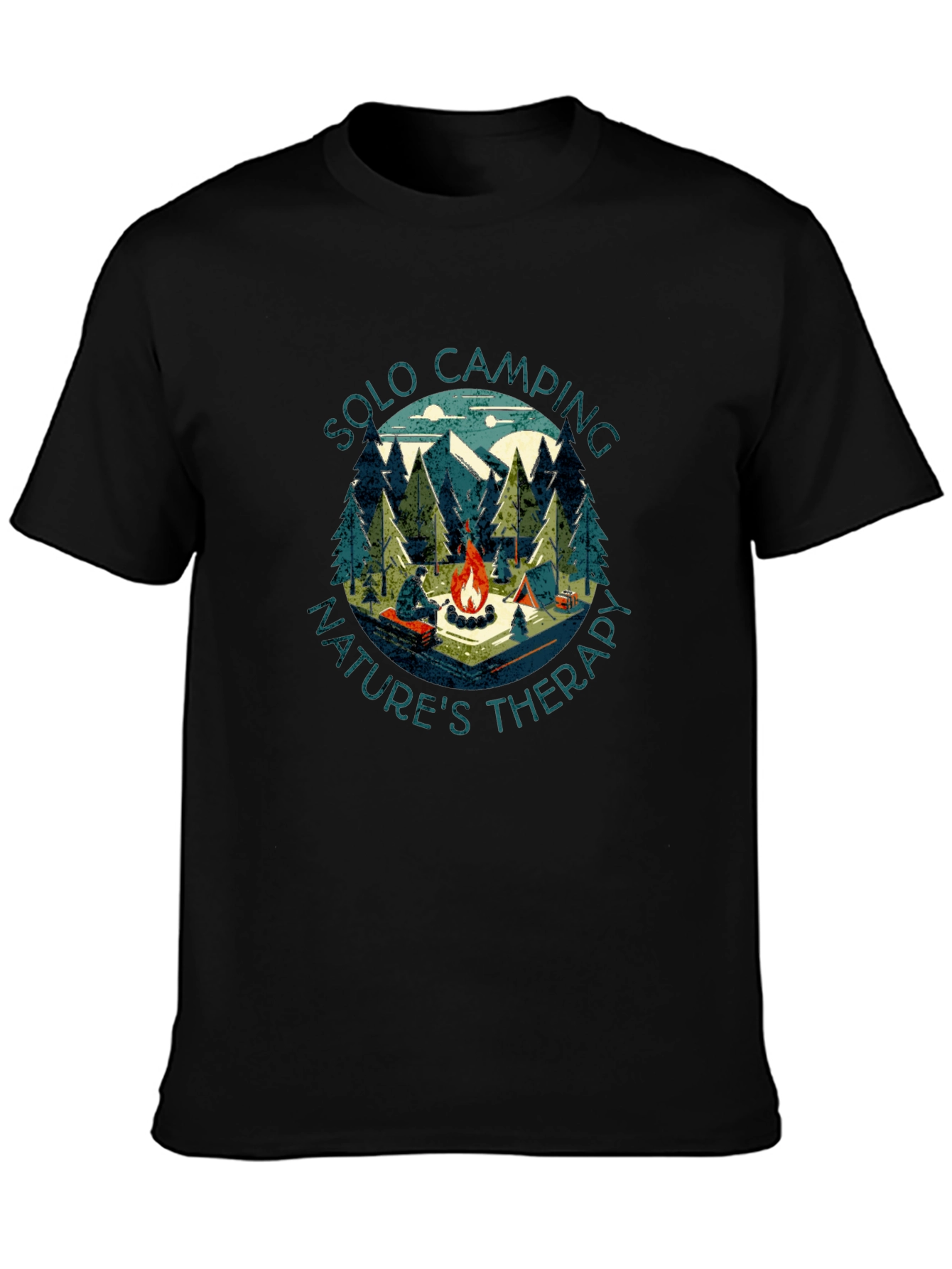 Solo Camping Nature Therapy Graphic Tee