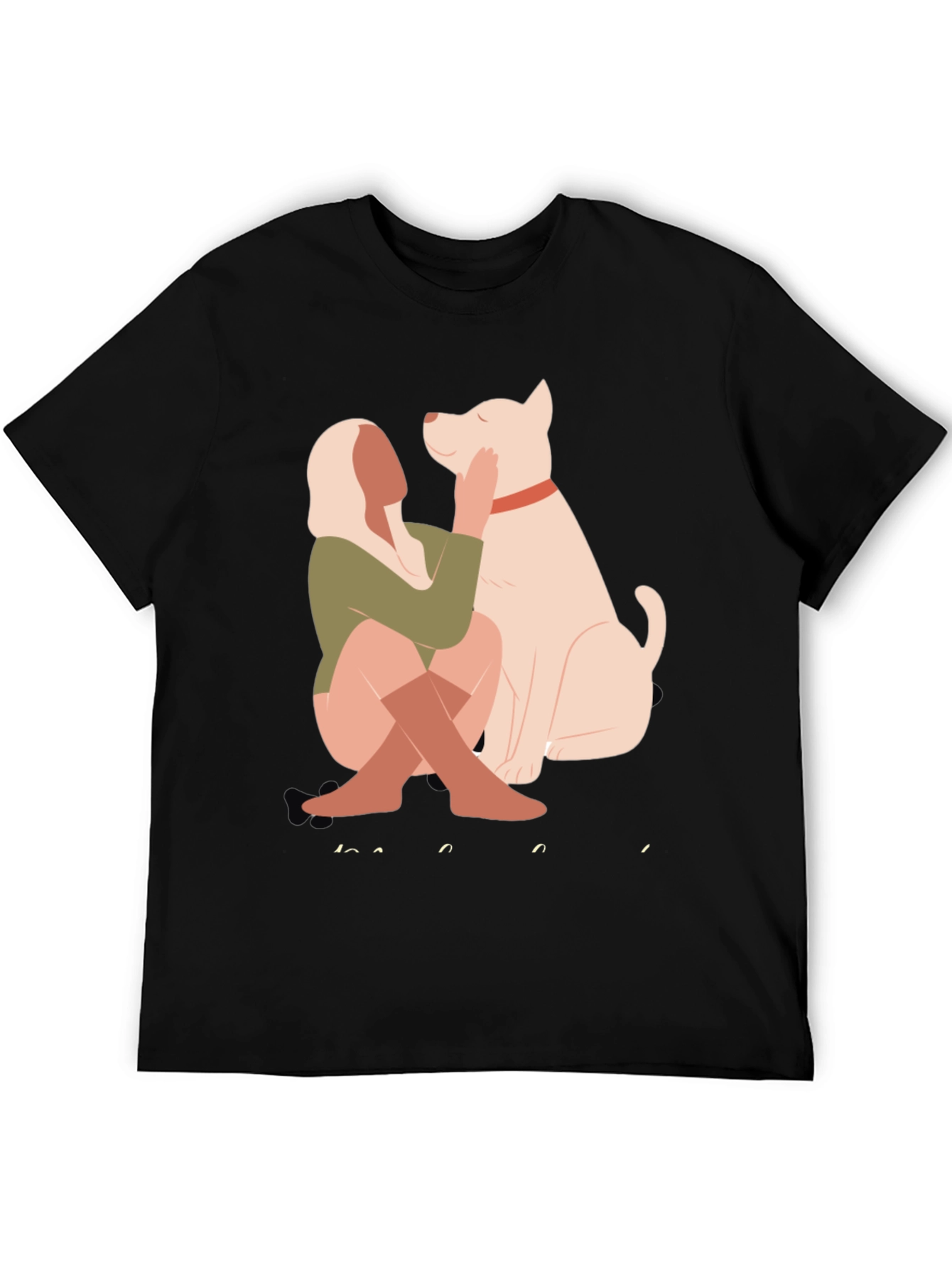 Stylish Graphic Tee - Dog & Woman