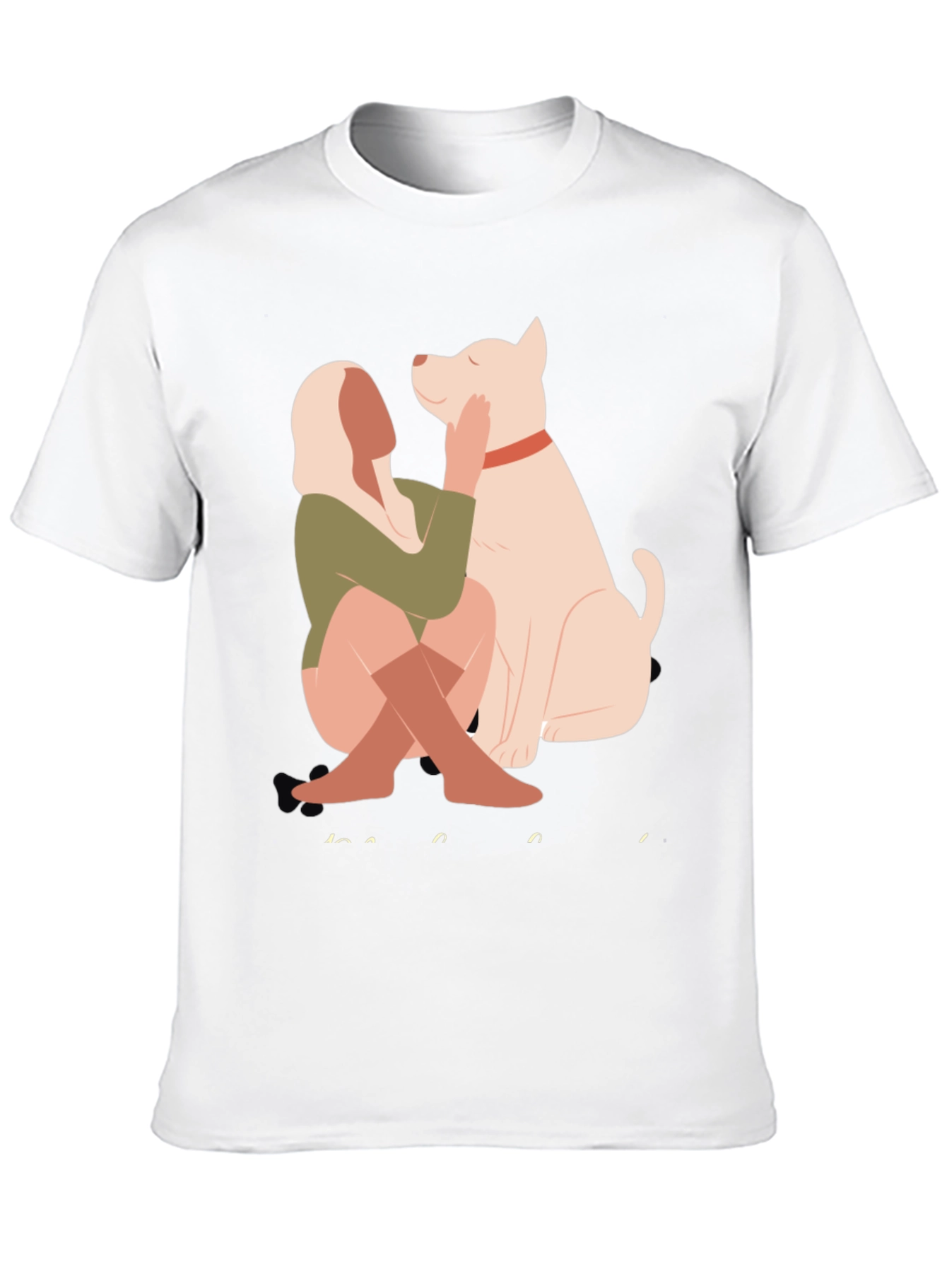 Stylish Graphic Tee - Dog & Woman