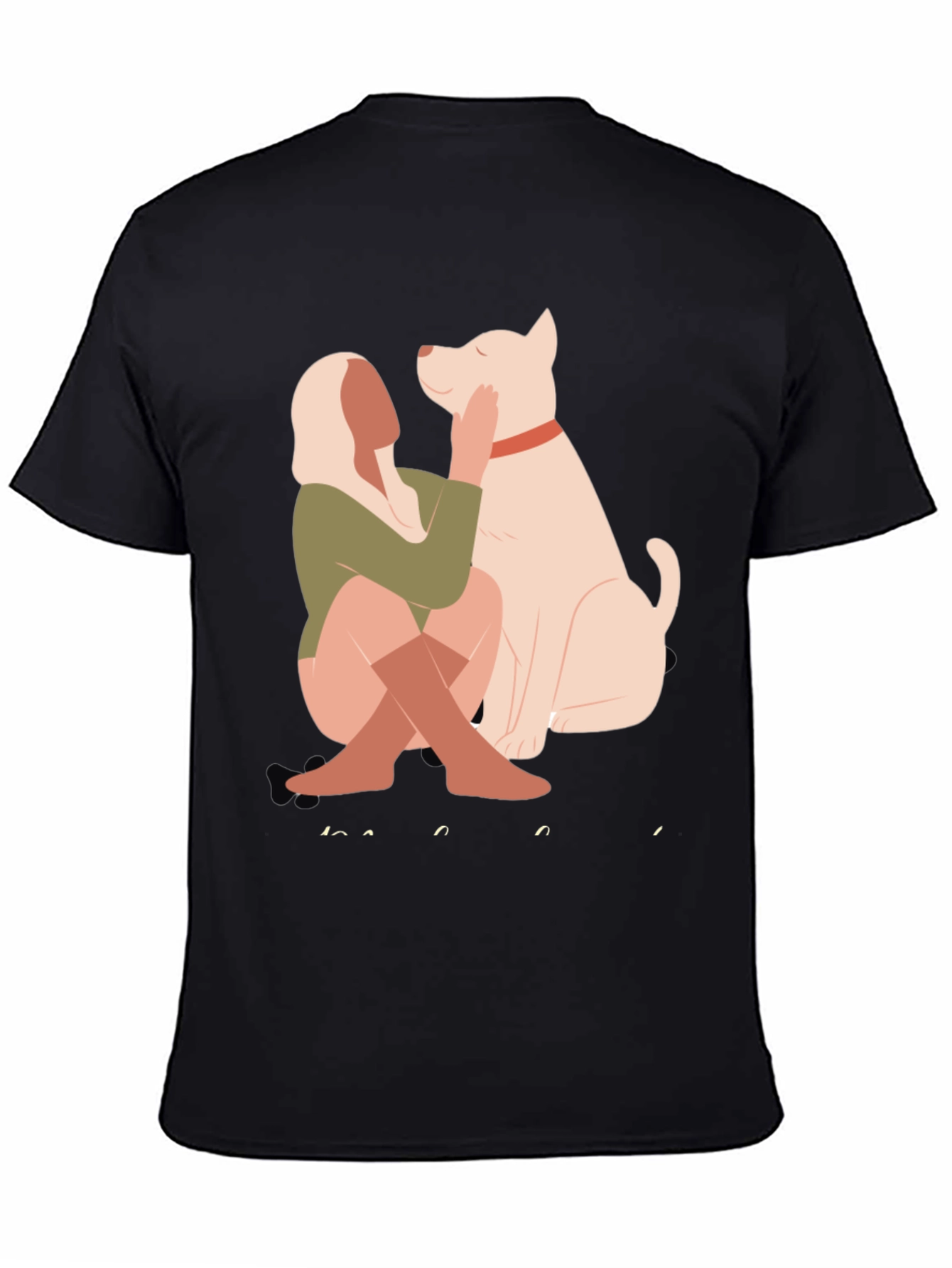 Stylish Graphic Tee - Dog & Woman