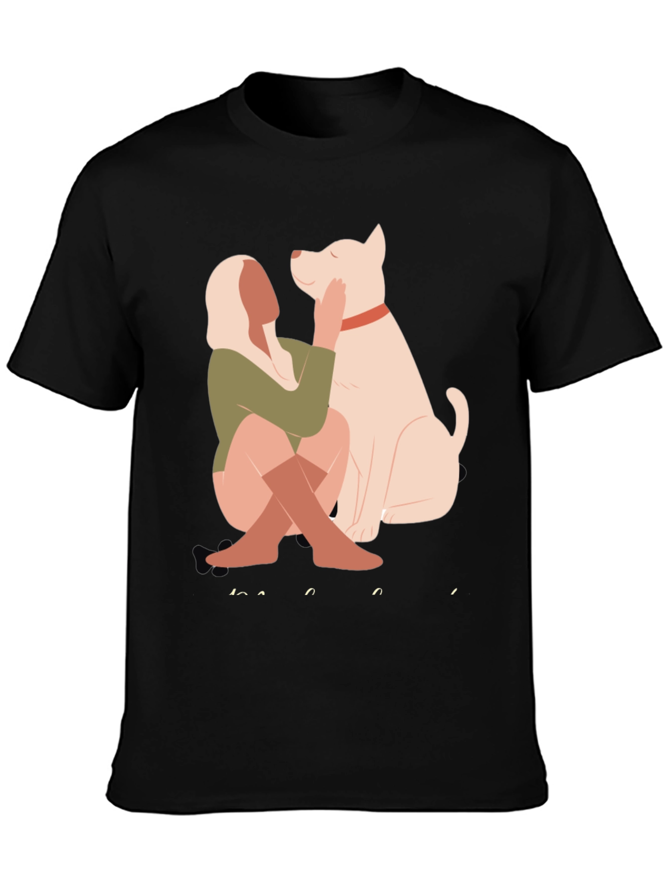 Stylish Graphic Tee - Dog & Woman