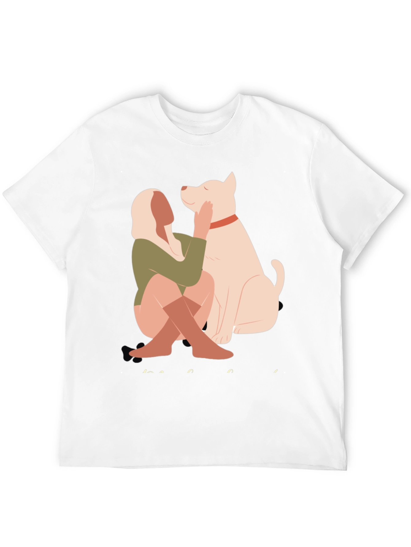 Stylish Graphic Tee - Dog & Woman