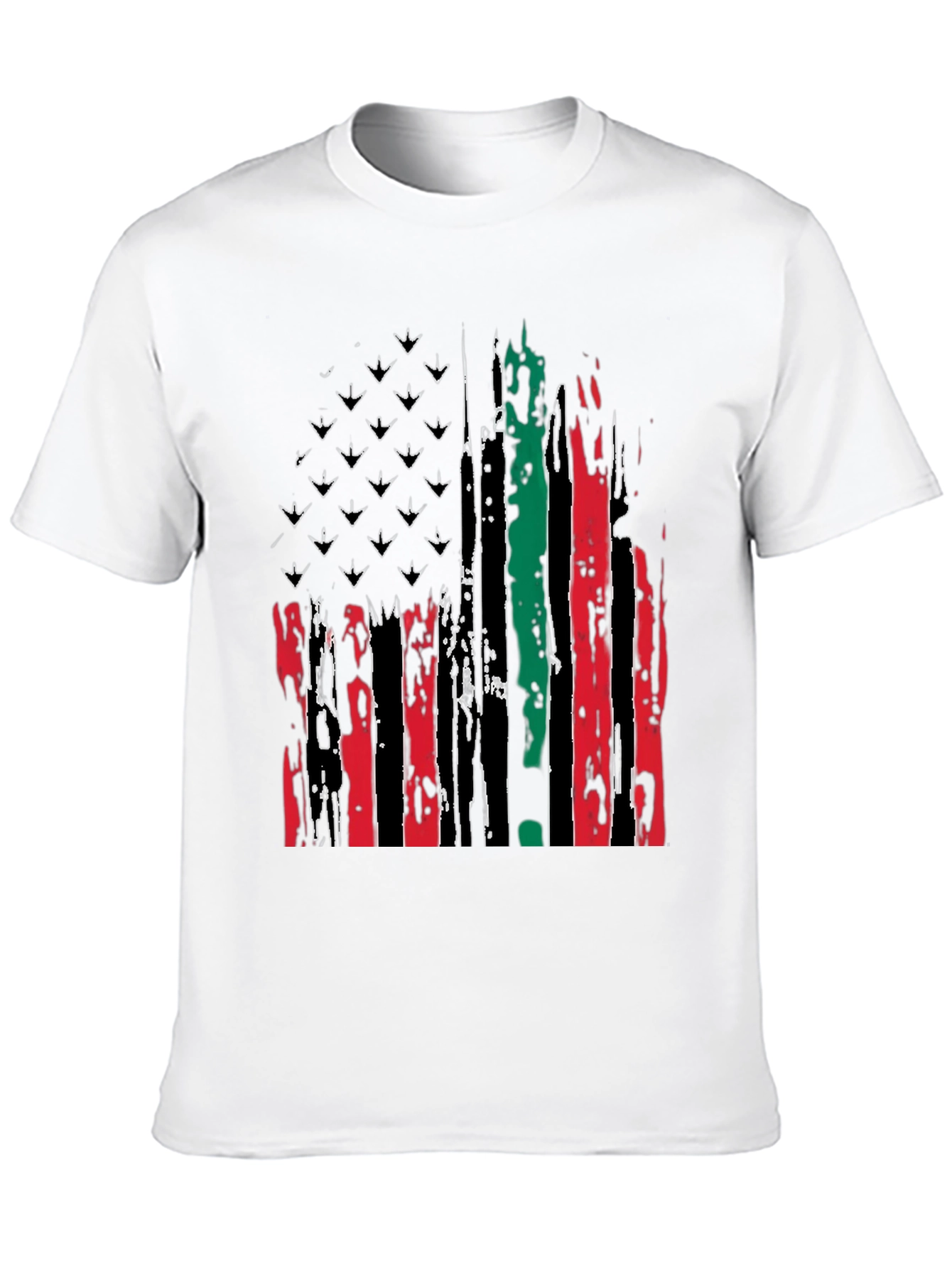 Distressed Pan-African American Flag Graphic Tee