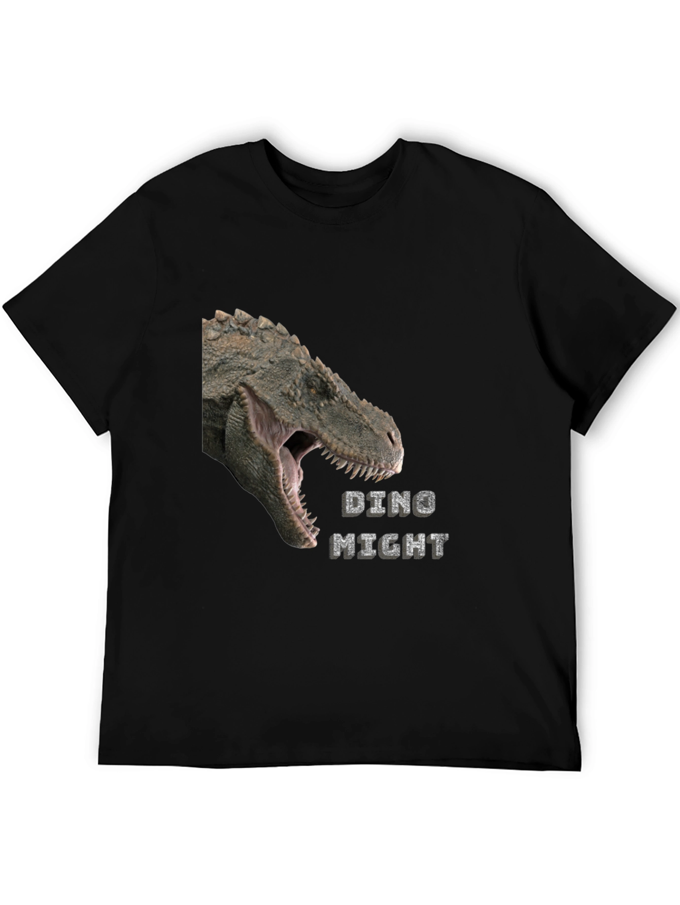 Dino Might T-Shirt - Black Dinosaur Graphic Tee