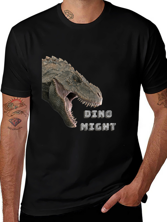Dino Might T-Shirt - Black Dinosaur Graphic Tee