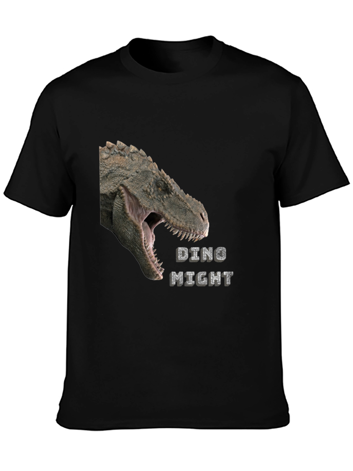 Dino Might T-Shirt - Black Dinosaur Graphic Tee