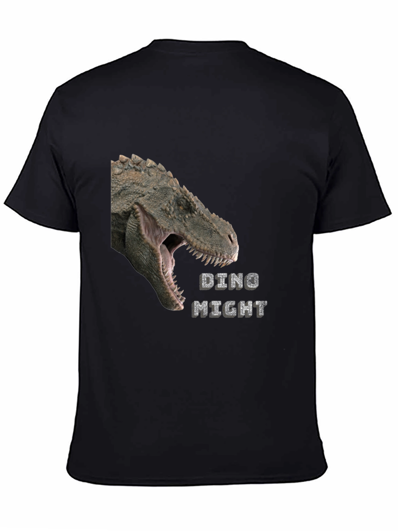 Dino Might T-Shirt - Black Dinosaur Graphic Tee