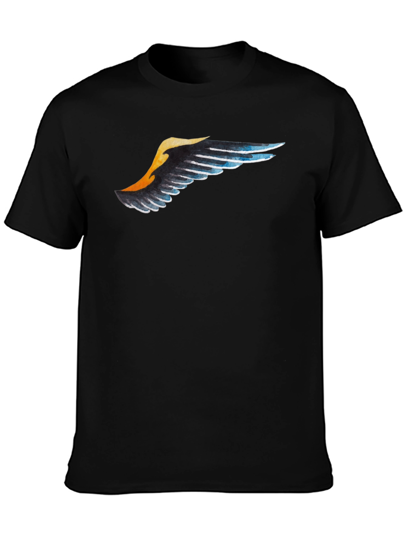 Wing Print Black T-Shirt - Casual Style