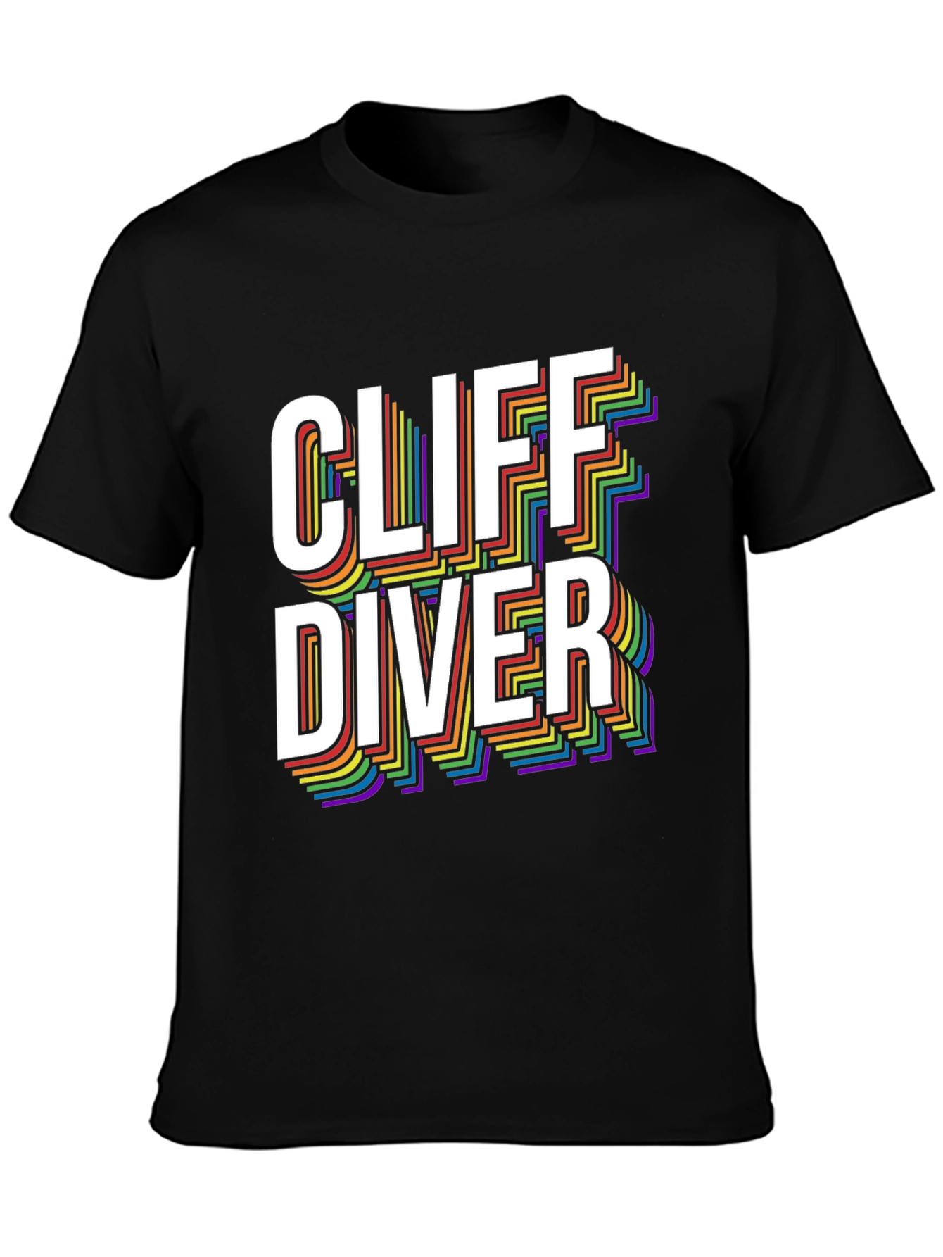 Cliff Diver Rainbow Graphic Tee - Stylish & Unique