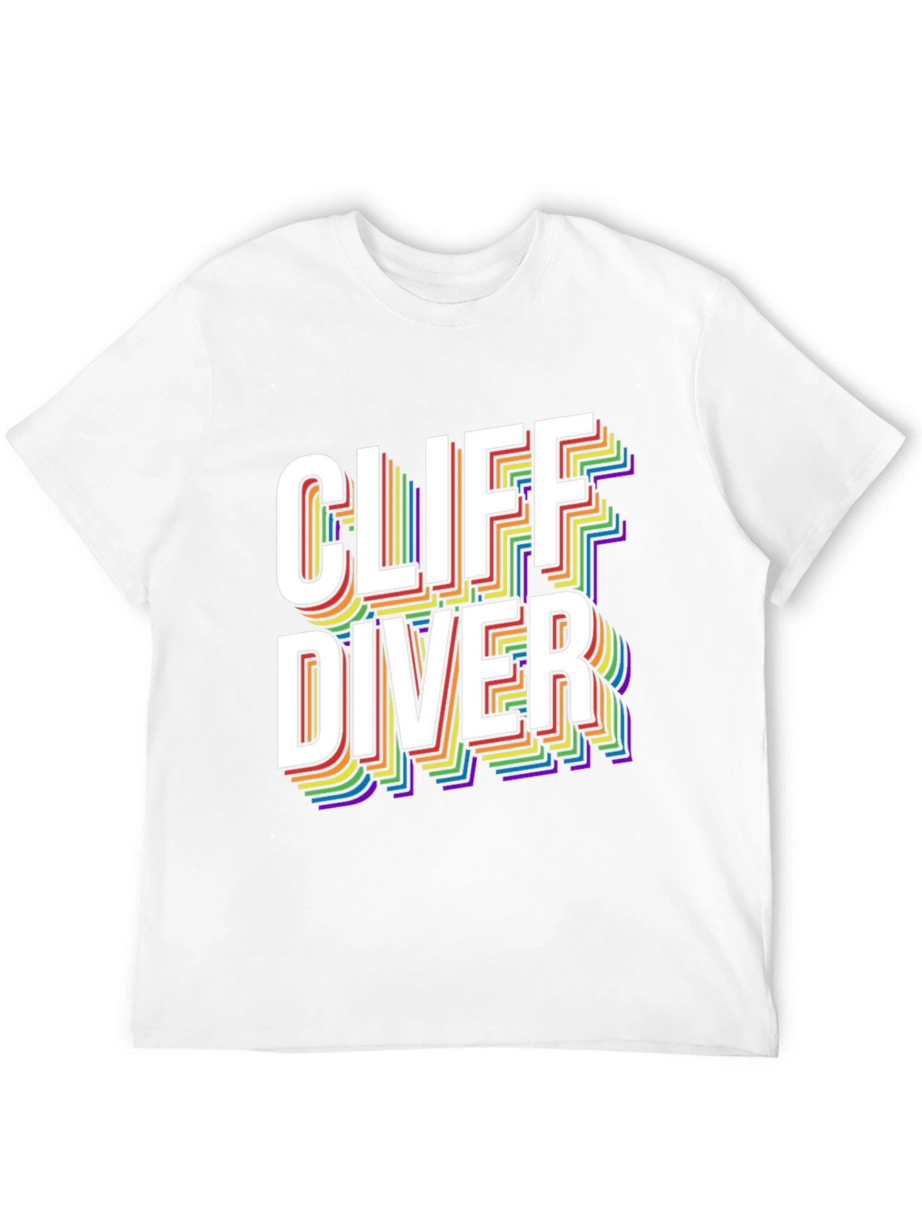 Cliff Diver Rainbow Graphic Tee - Stylish & Unique